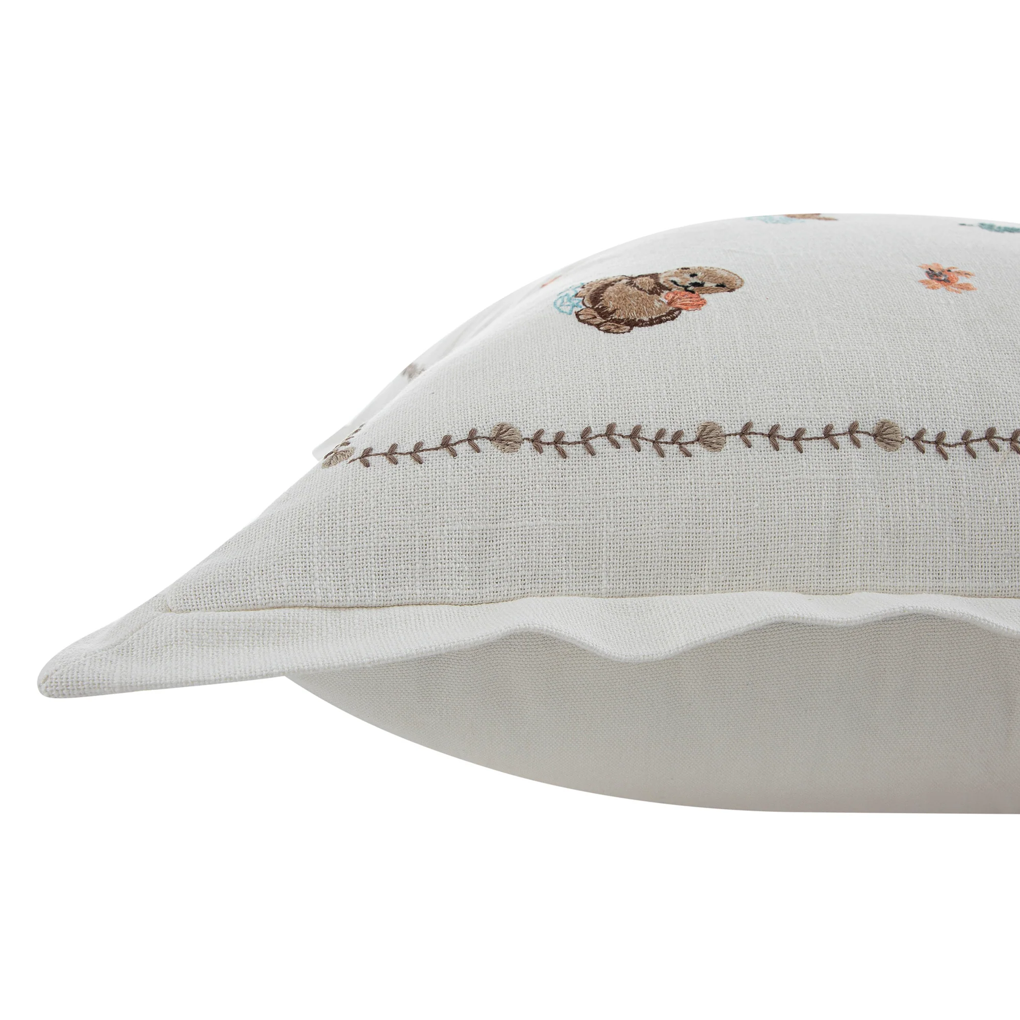 Whimsical Animals Otterly Adorable Hand Embroidered Cushion - Image 7