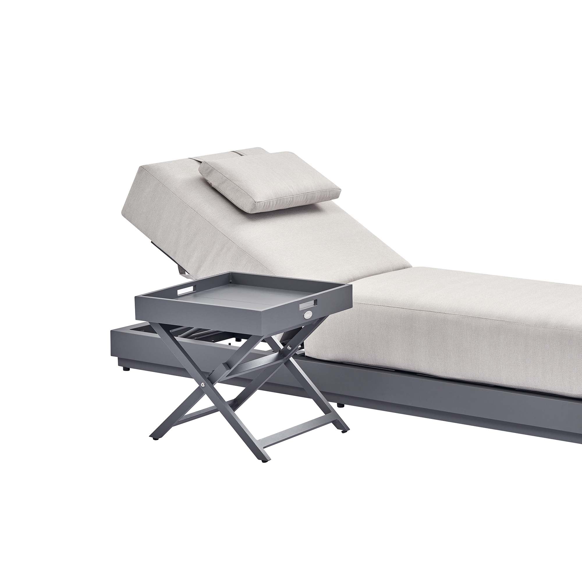 Pedra Aluminium Outdoor Side Tray Table, Grey - Image 5