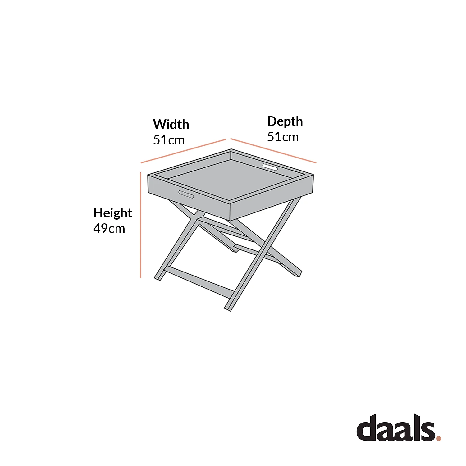 Pedra Aluminium Outdoor Side Tray Table, Grey - Image 4