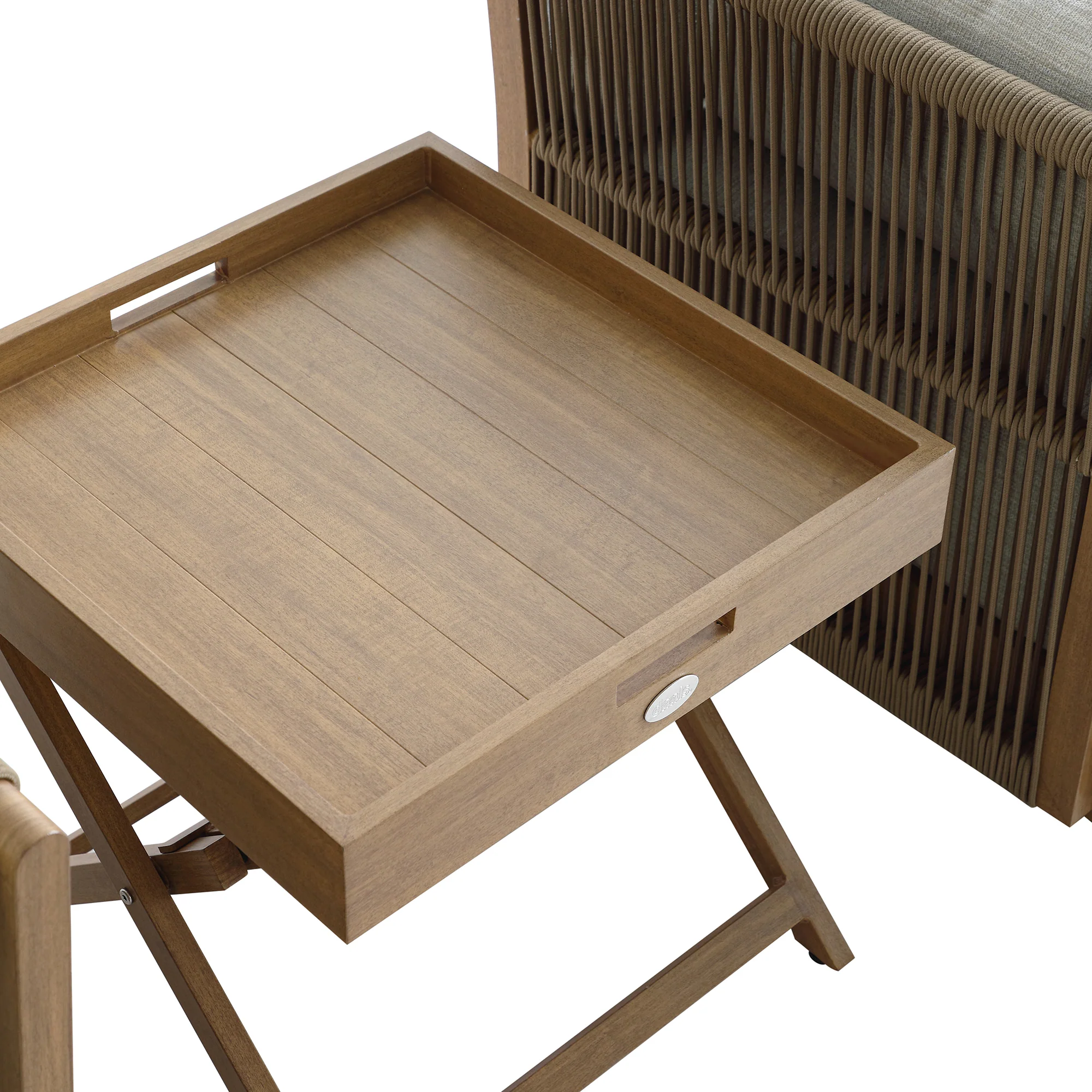 Pedra Aluminium Outdoor Side Tray Table, Natural - Image 5