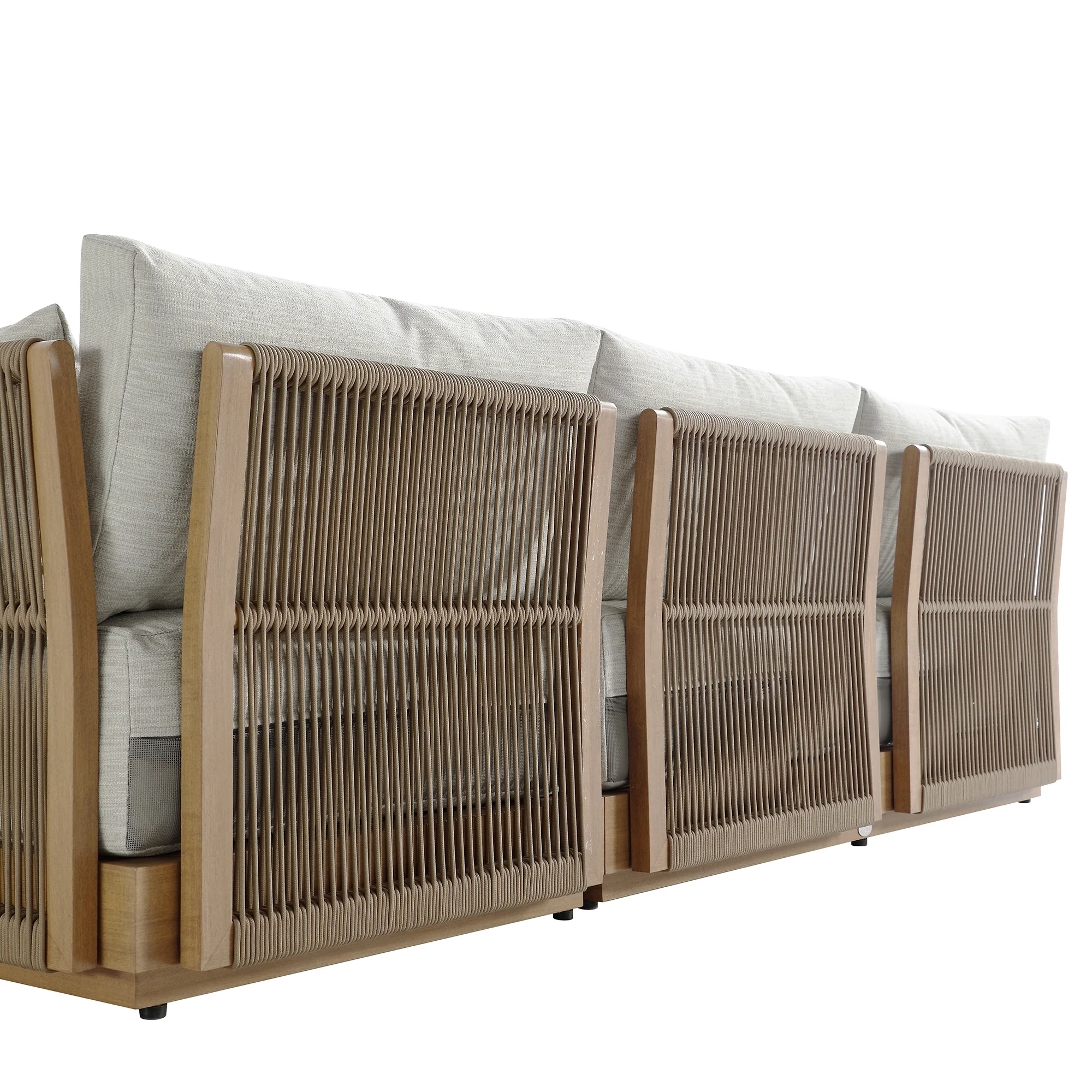 Pedra Rope and Aluminium Outdoor Chaise Sofa Set, Natural - Image 9