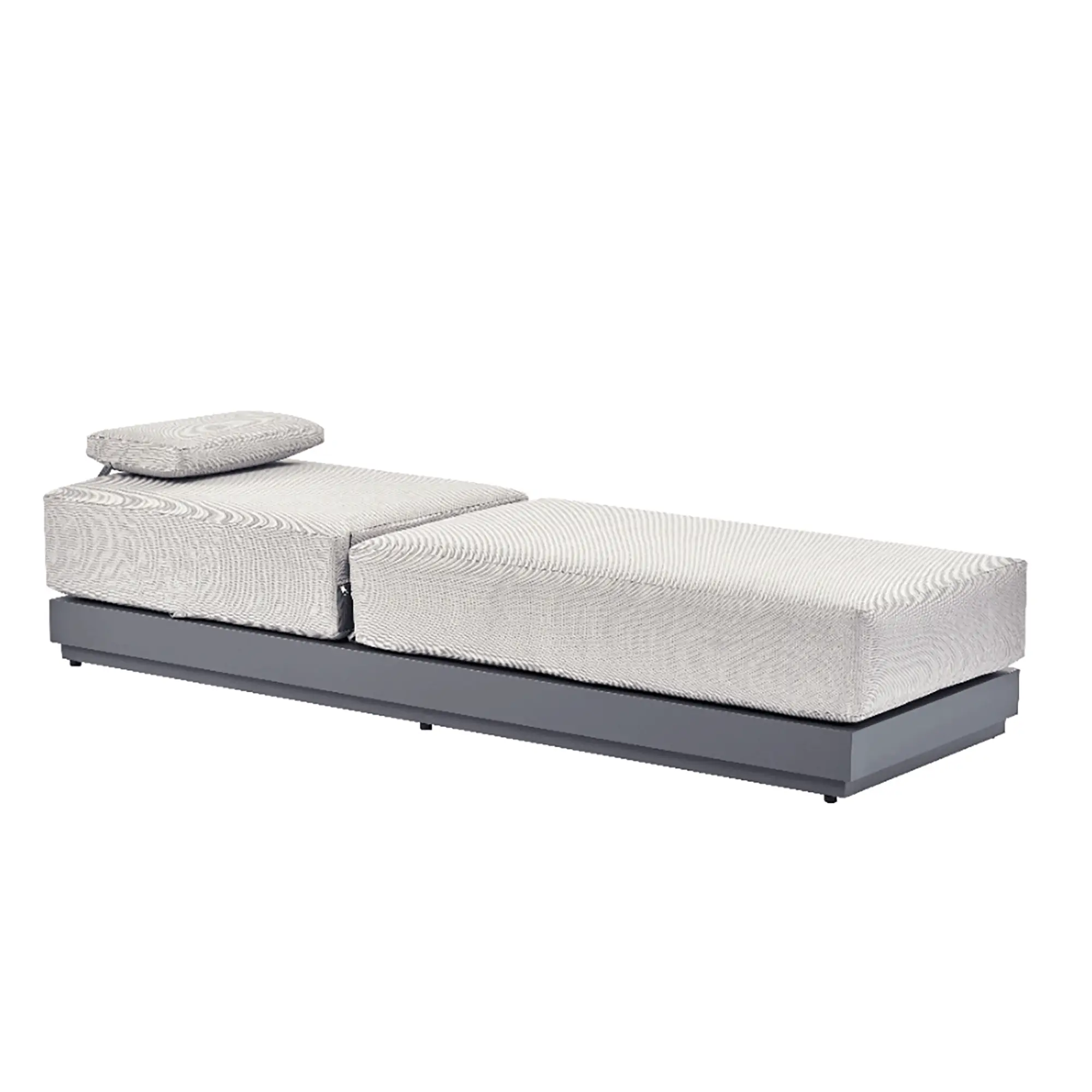 Pedra Rope and Aluminium Outdoor Sun Lounger and Side Table Set, Grey - Image 7