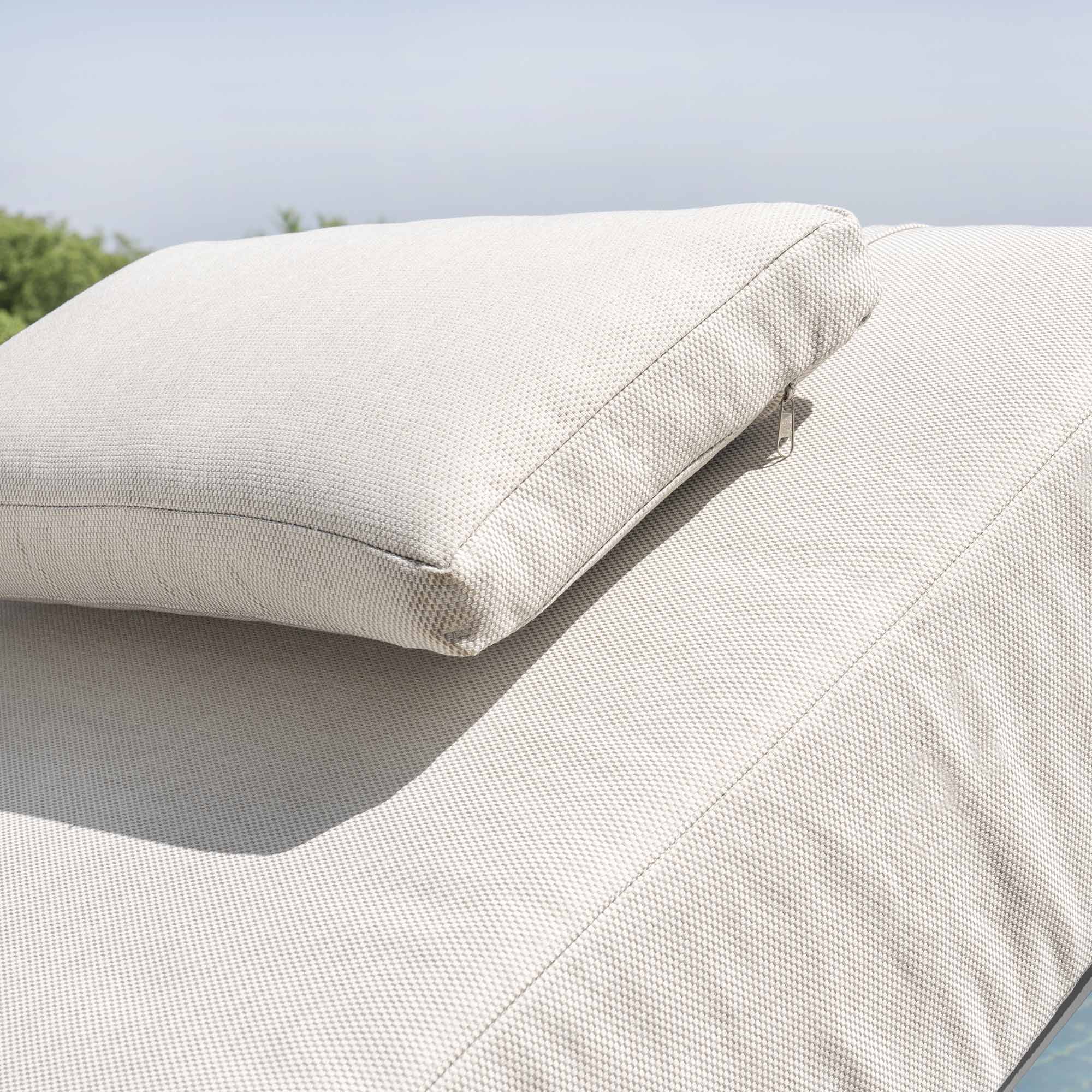 Pedra Rope and Aluminium Outdoor Sun Lounger, Grey - Image 3