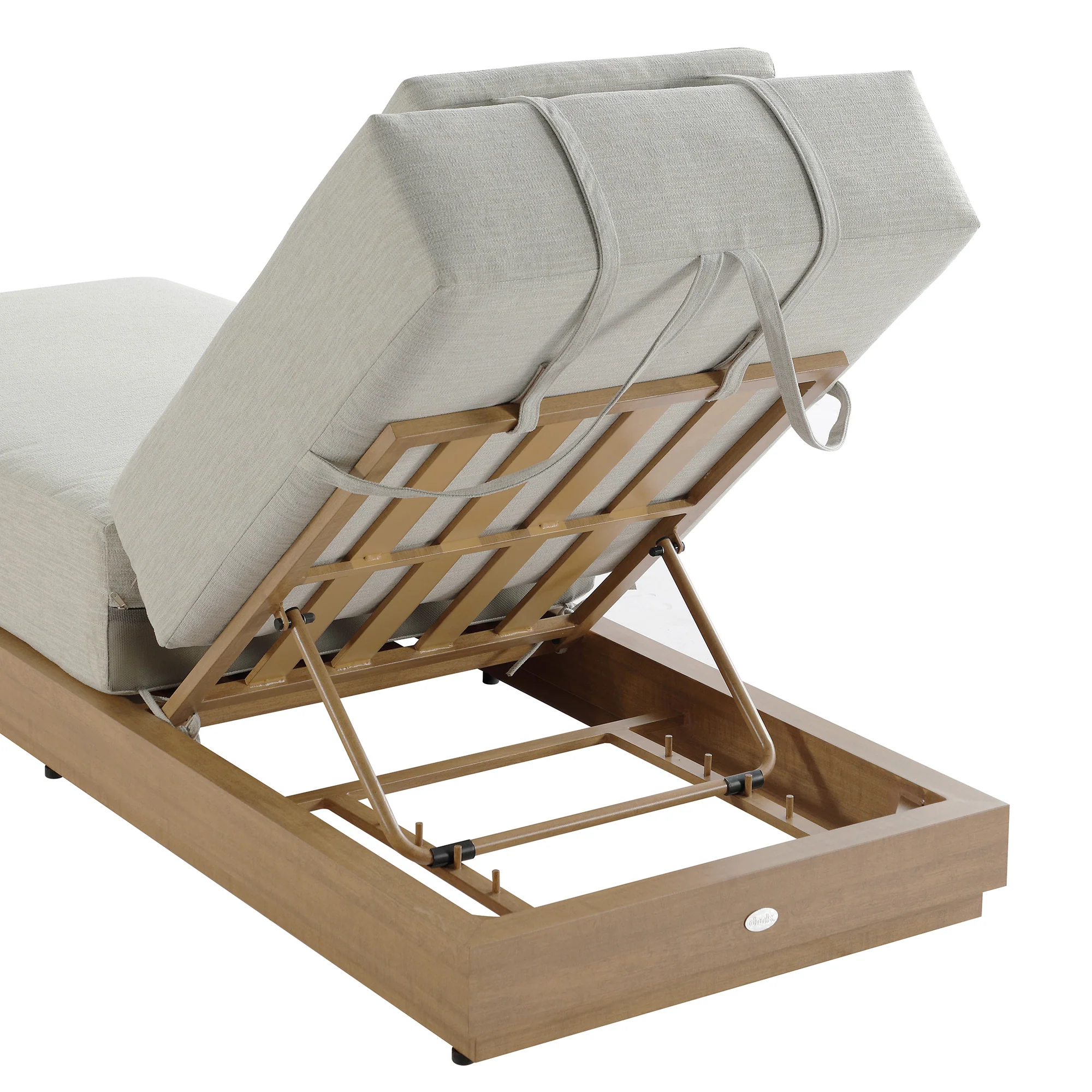Pedra Rope and Aluminium Outdoor Sun Lounger, Natural - Image 9