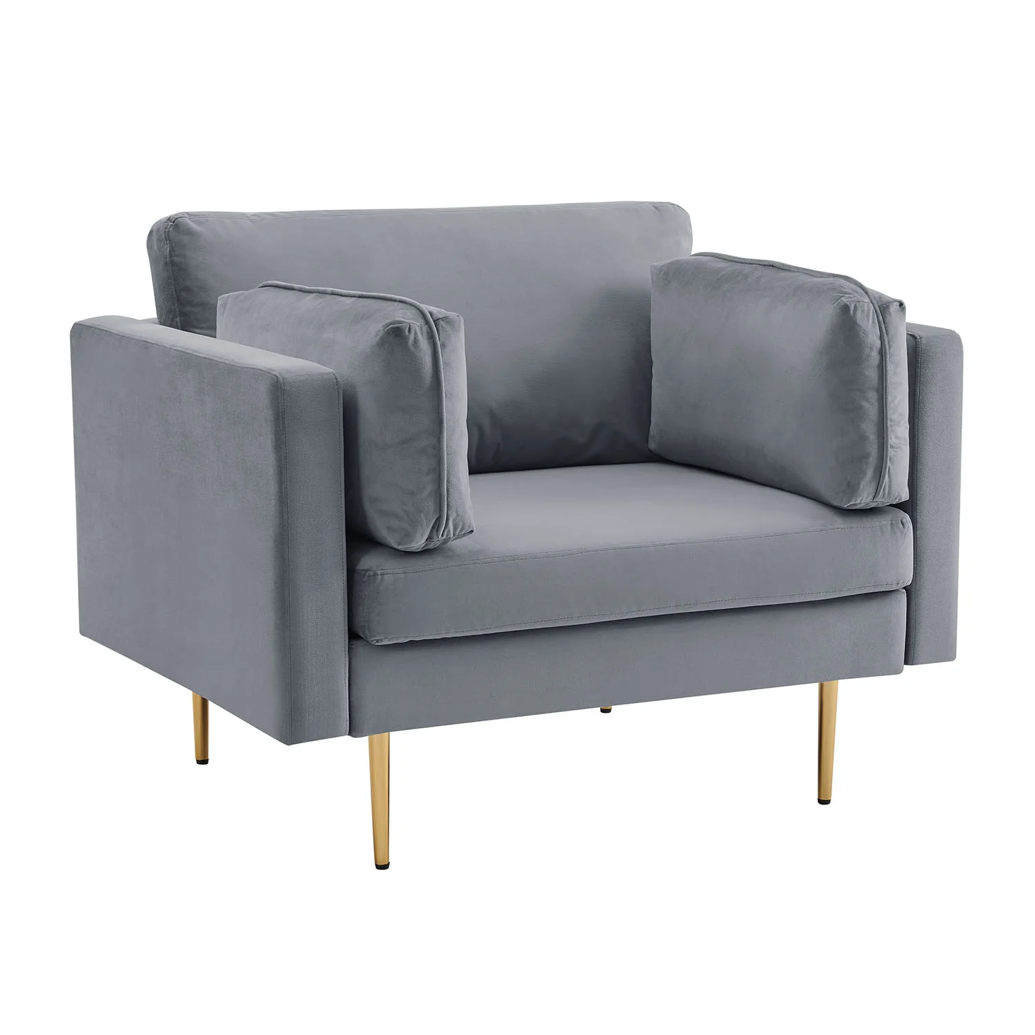 Pelham Grey Velvet Fabric Armchair - Image 4