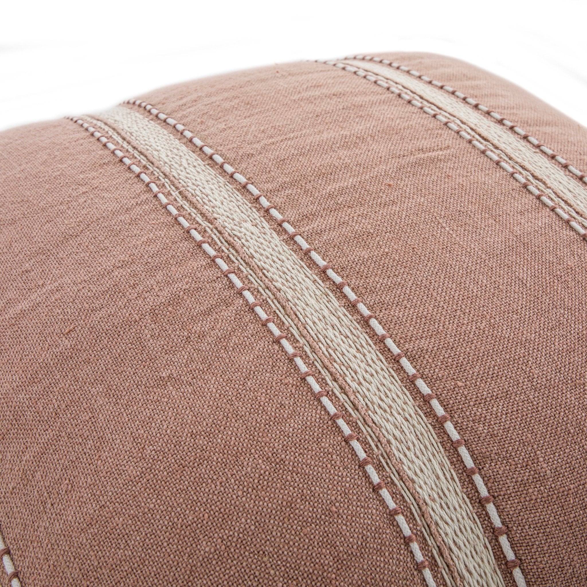 Pembroke Stripe 100% Linen Pink Cushion - Image 2