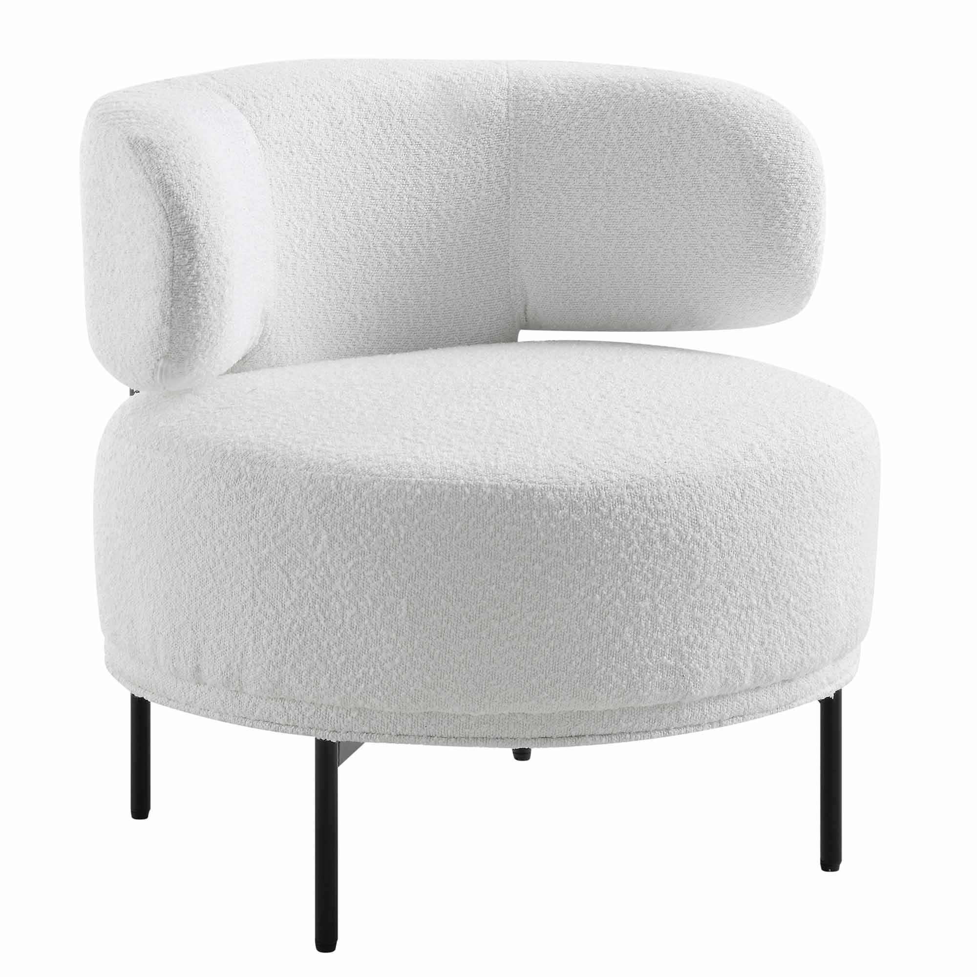 Penn White Boucle Wing Back Accent Chair - Image 4
