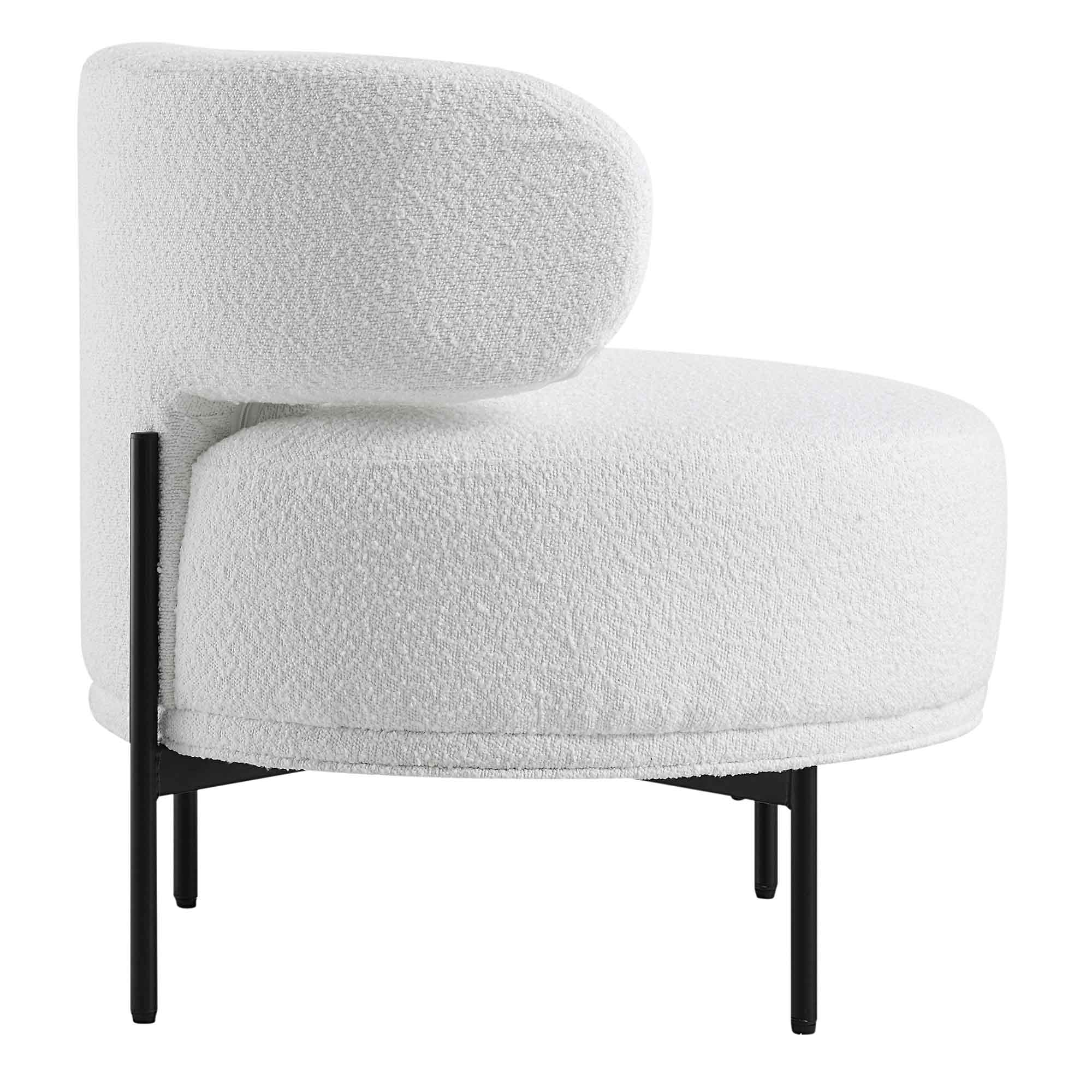 Penn White Boucle Wing Back Accent Chair - Image 8