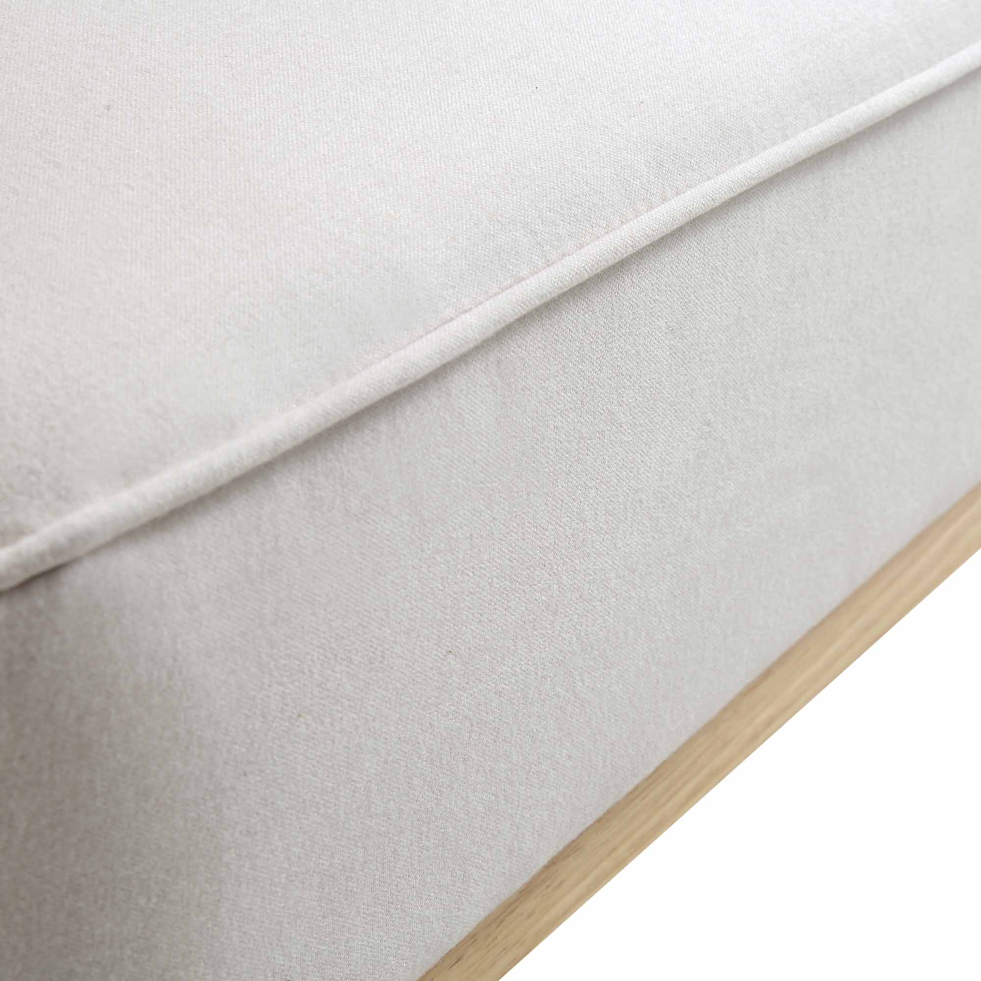 Pienza Cane Sofa Bed, Beige Woven Fabric with Natural Solid Oak Frame - Image 15
