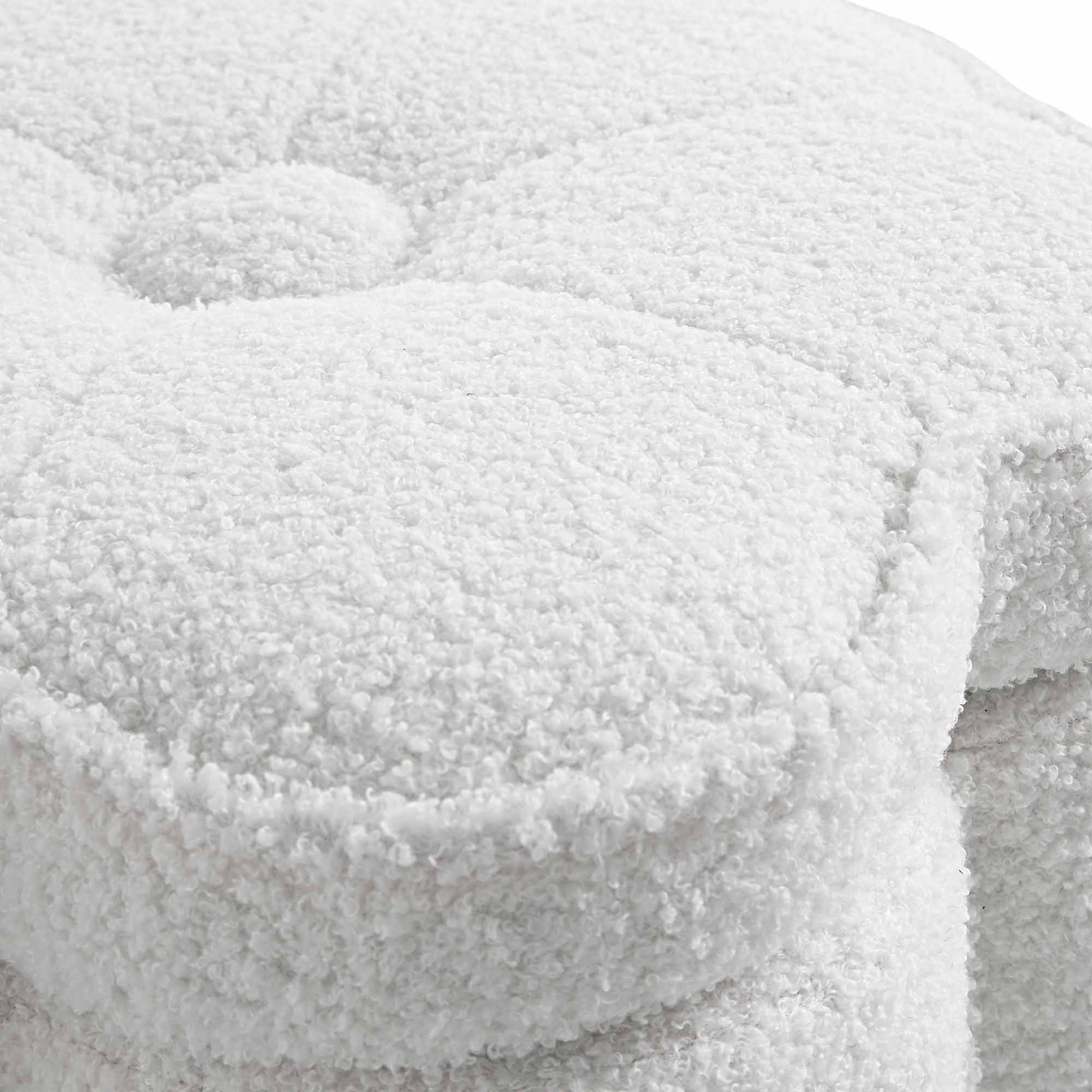 Pollie White Teddy Boucle Storage Stool - Image 9