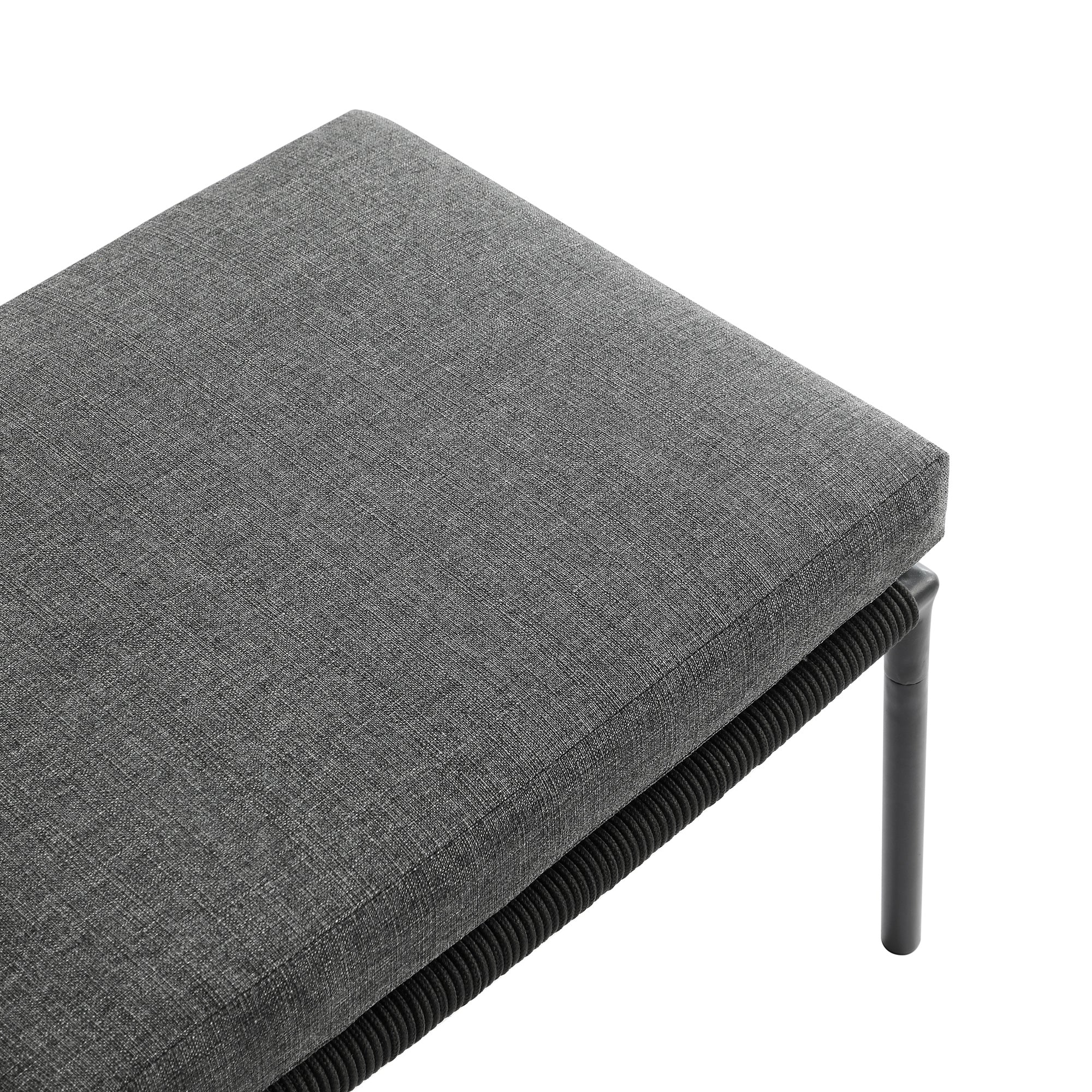 Pomona Rope Weave Bistro Set, Dark Grey Fabric with Black Frame - Image 17