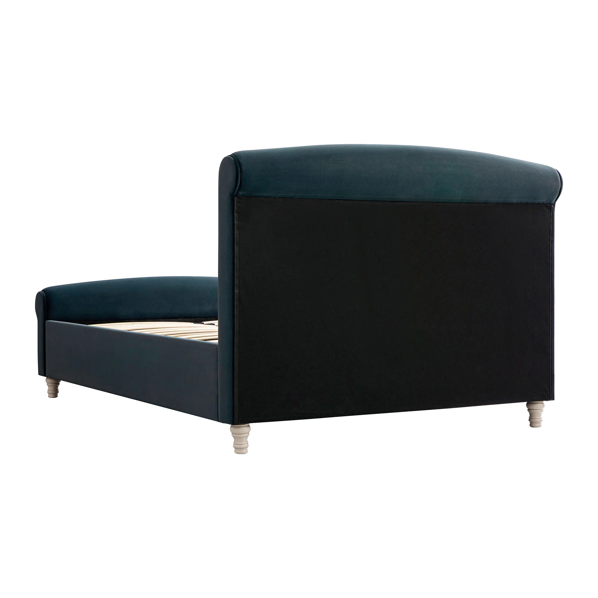 Porchester Ottoman Storage Sleigh Bed, Aegean Blue Velvet - Image 14