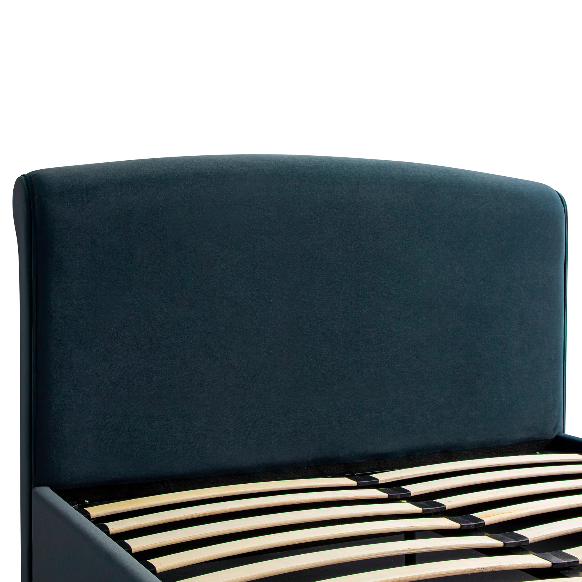 Porchester Ottoman Storage Sleigh Bed, Aegean Blue Velvet - Image 15
