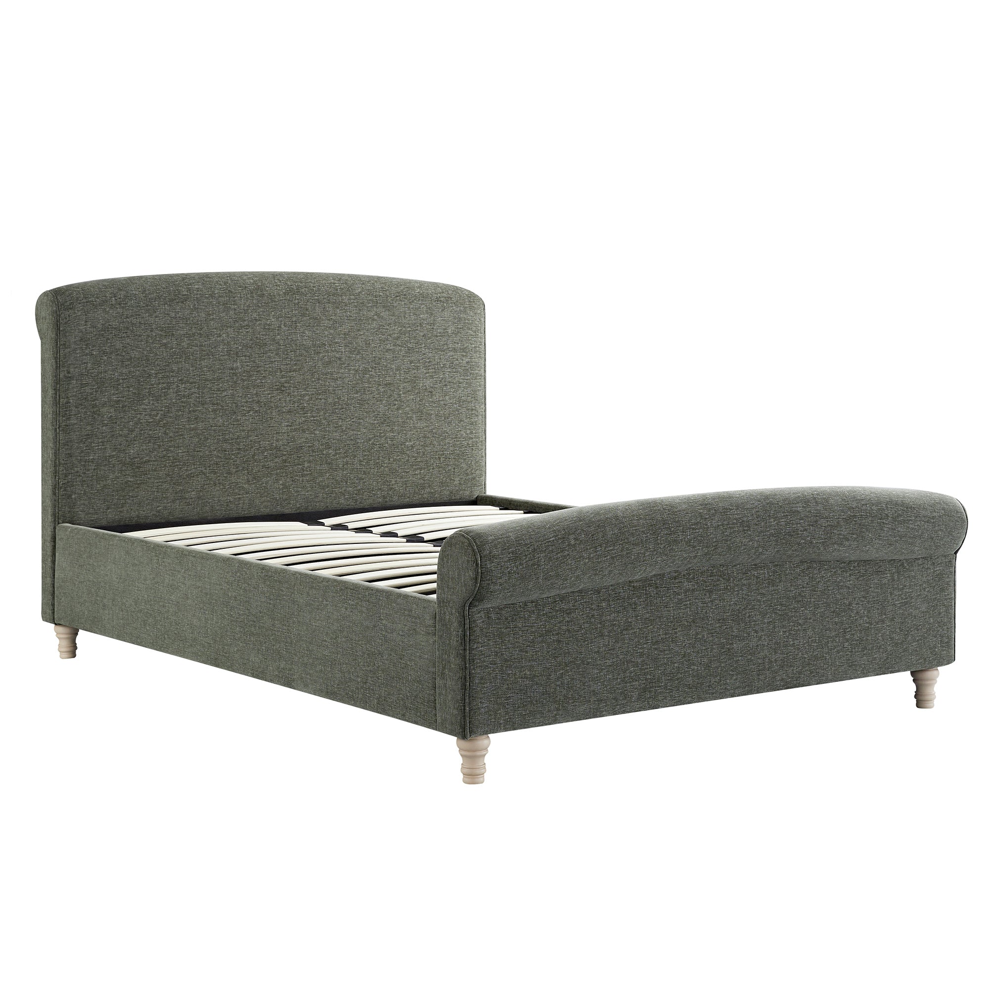 Porchester Ottoman Storage Sleigh Bed, Forest Green Chenille - Image 10
