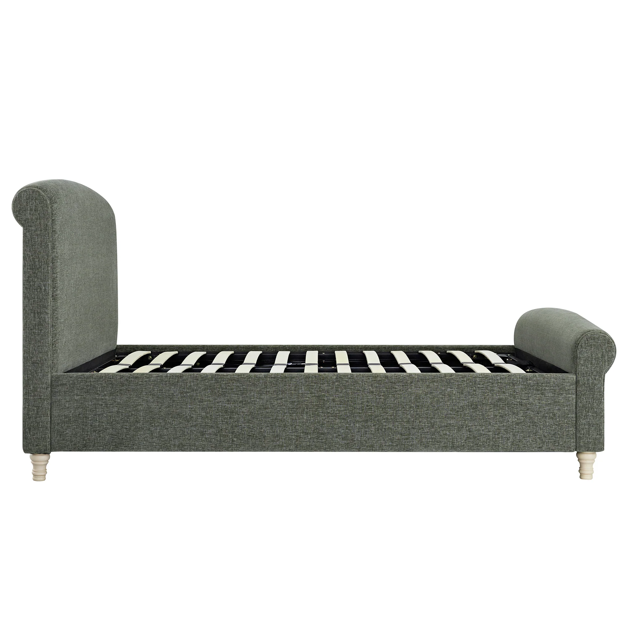 Porchester Ottoman Storage Sleigh Bed, Forest Green Chenille - Image 14
