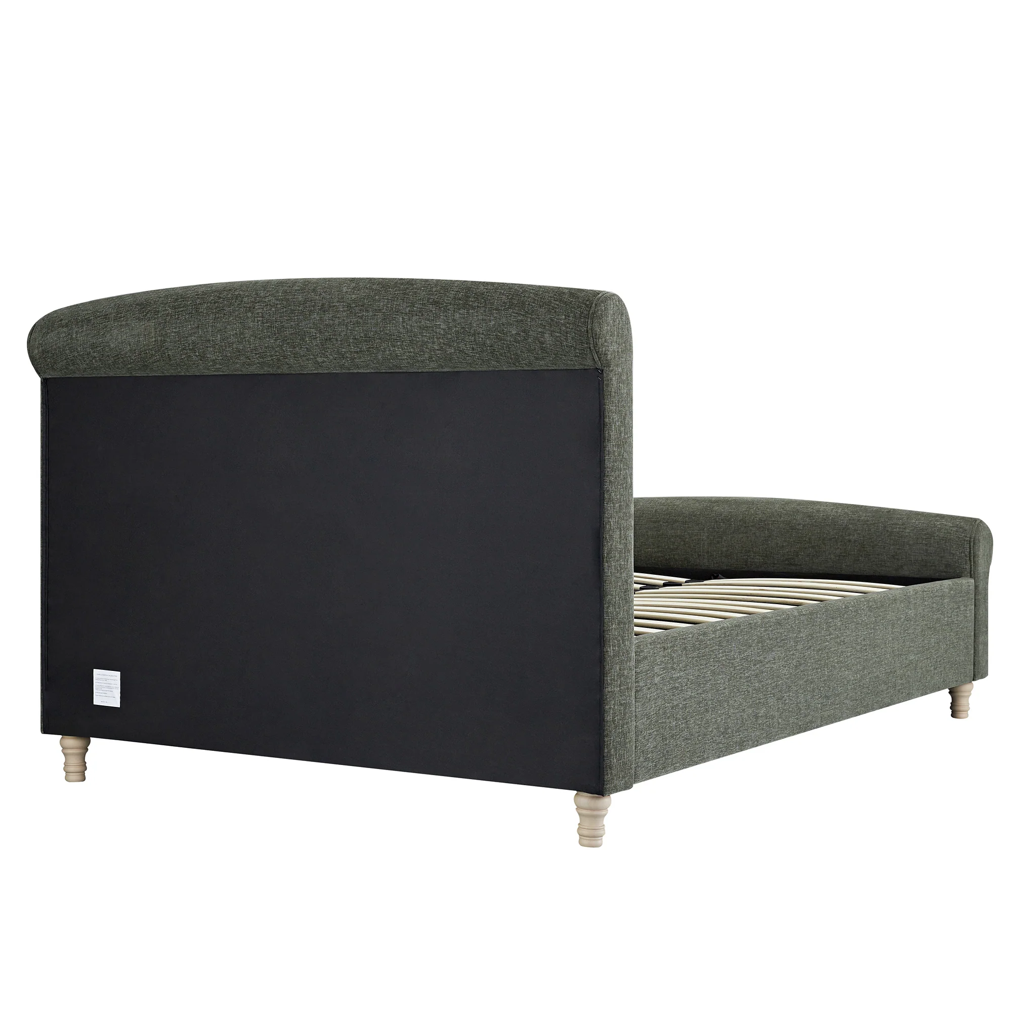 Porchester Ottoman Storage Sleigh Bed, Forest Green Chenille - Image 15