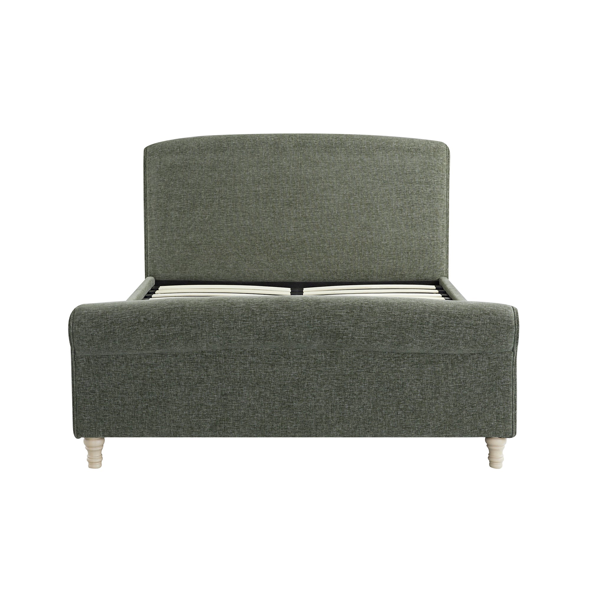 Porchester Ottoman Storage Sleigh Bed, Forest Green Chenille - Image 9