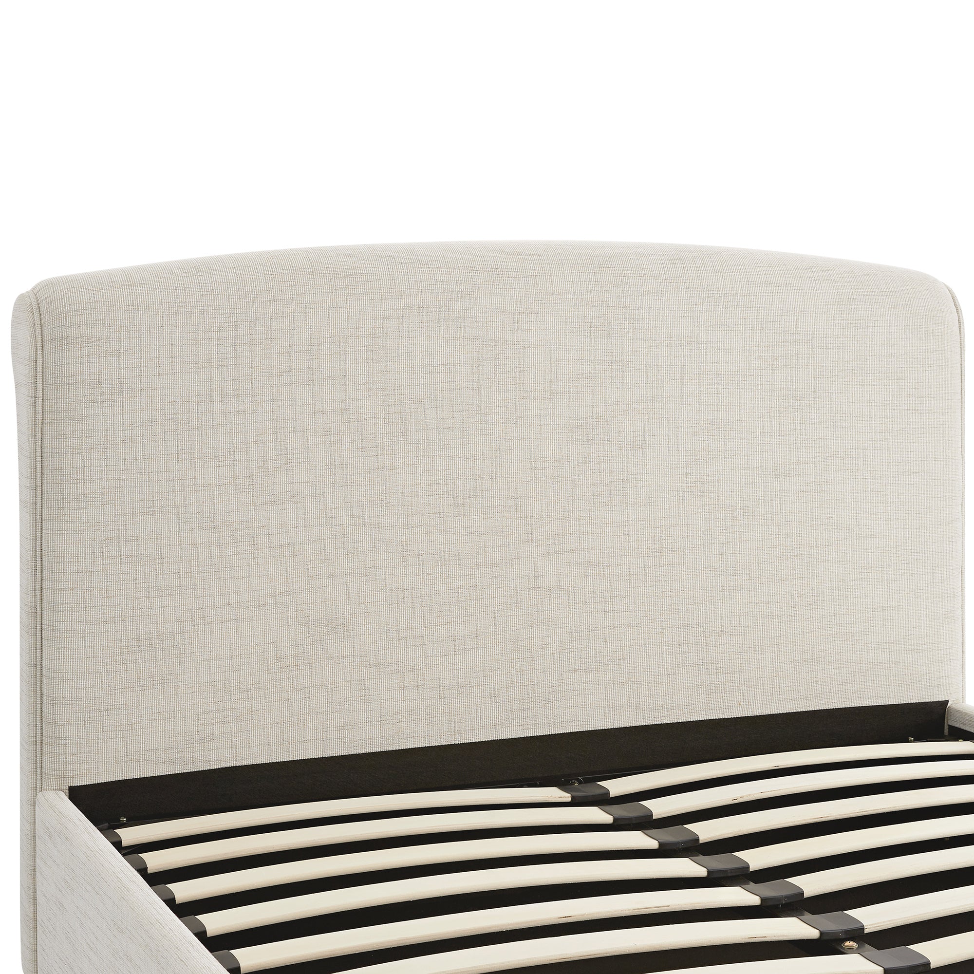 Porchester Ottoman Storage Sleigh Bed, Oatmeal Woven Textured Fabric - Image 17