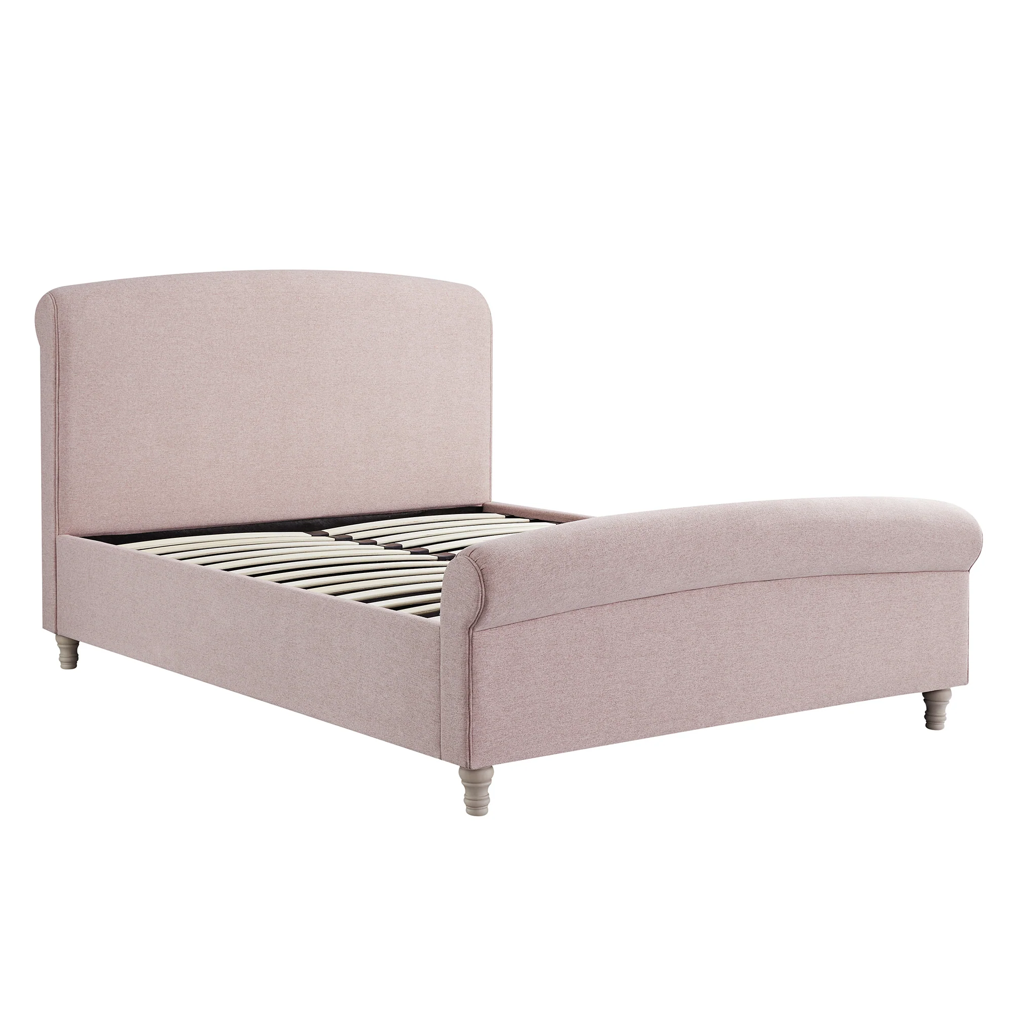 Porchester Ottoman Storage Sleigh Bed, Rosewater Pink Fabric - Image 10
