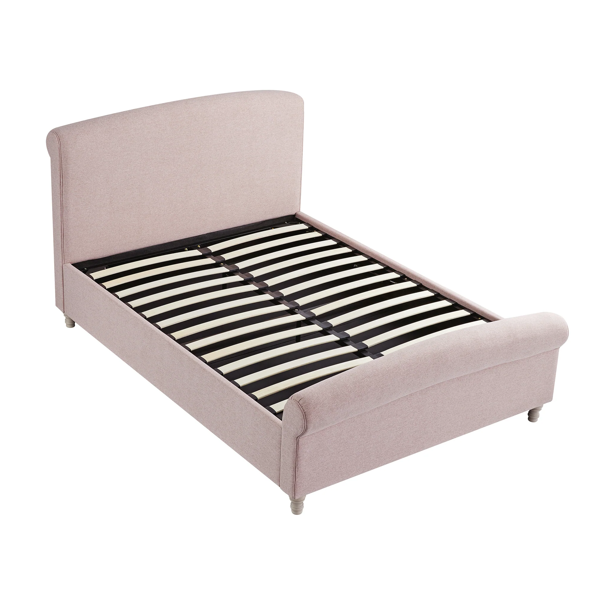 Porchester Ottoman Storage Sleigh Bed, Rosewater Pink Fabric - Image 14