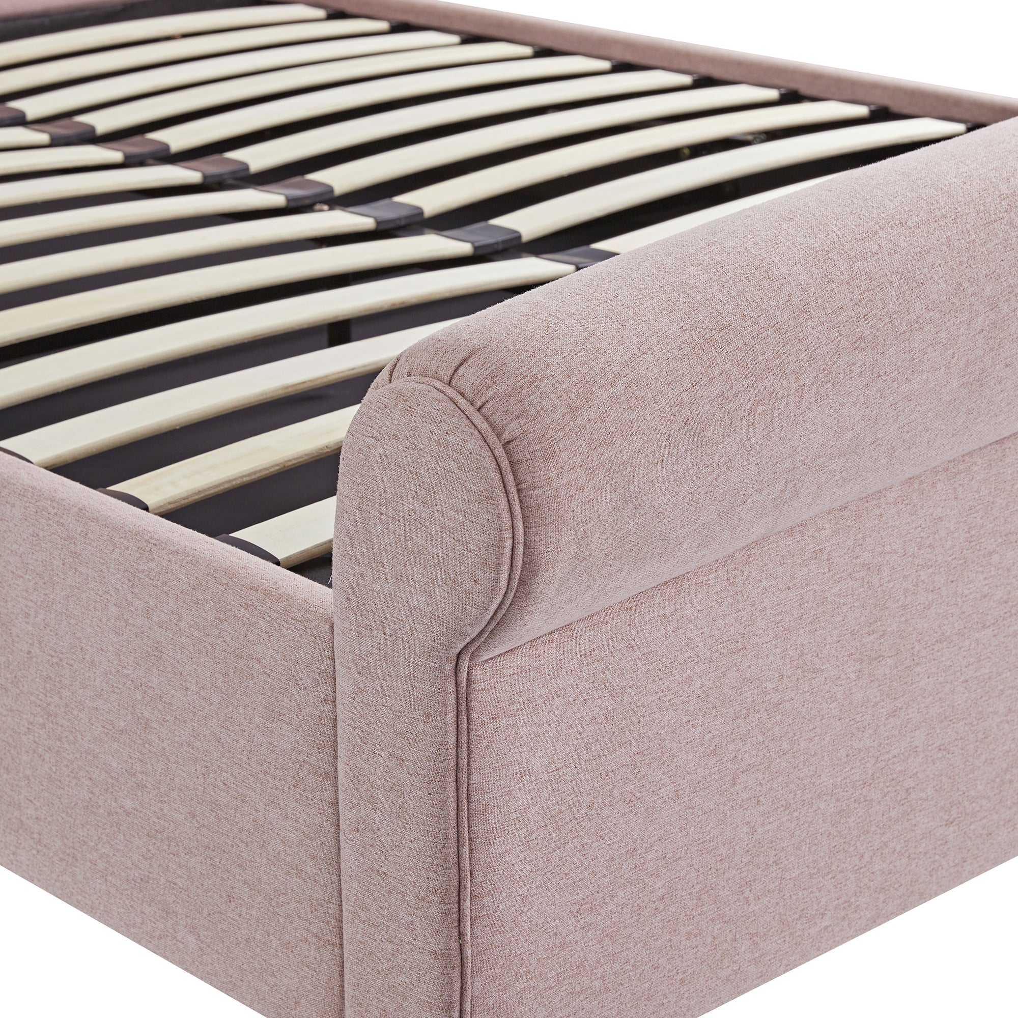 Porchester Ottoman Storage Sleigh Bed, Rosewater Pink Fabric - Image 18