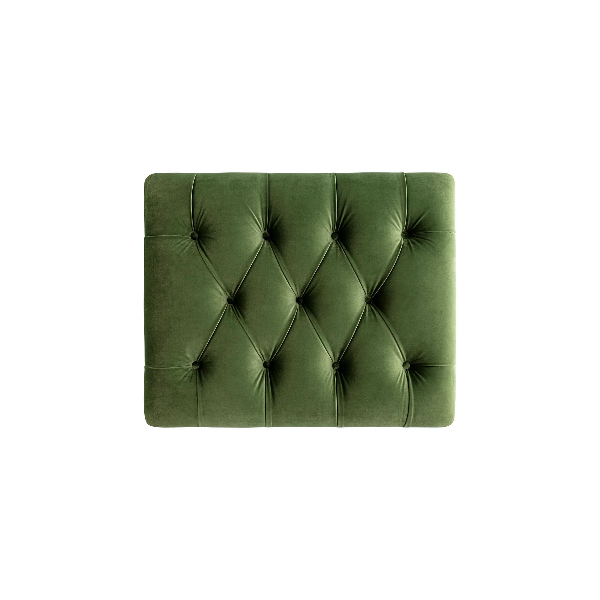 Portland Single Buttoned Fold-Out Bed in Ottoman, Moss Green Velvet - Image 13