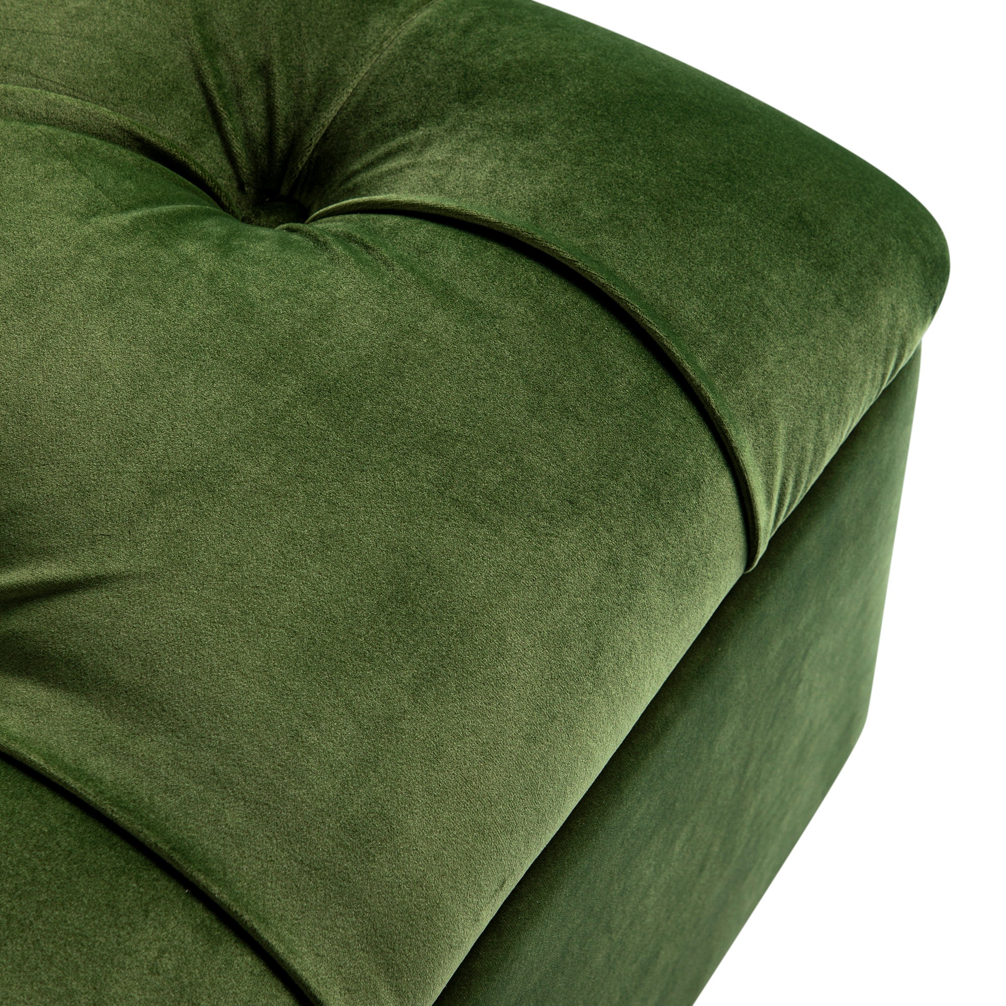 Portland Single Buttoned Fold-Out Bed in Ottoman, Moss Green Velvet - Image 19