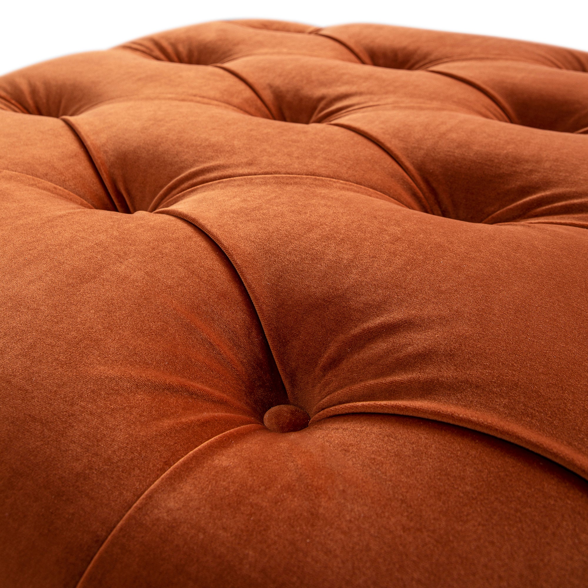 Portland Single Buttoned Fold-Out Bed in Ottoman, Rust Velvet - Image 16