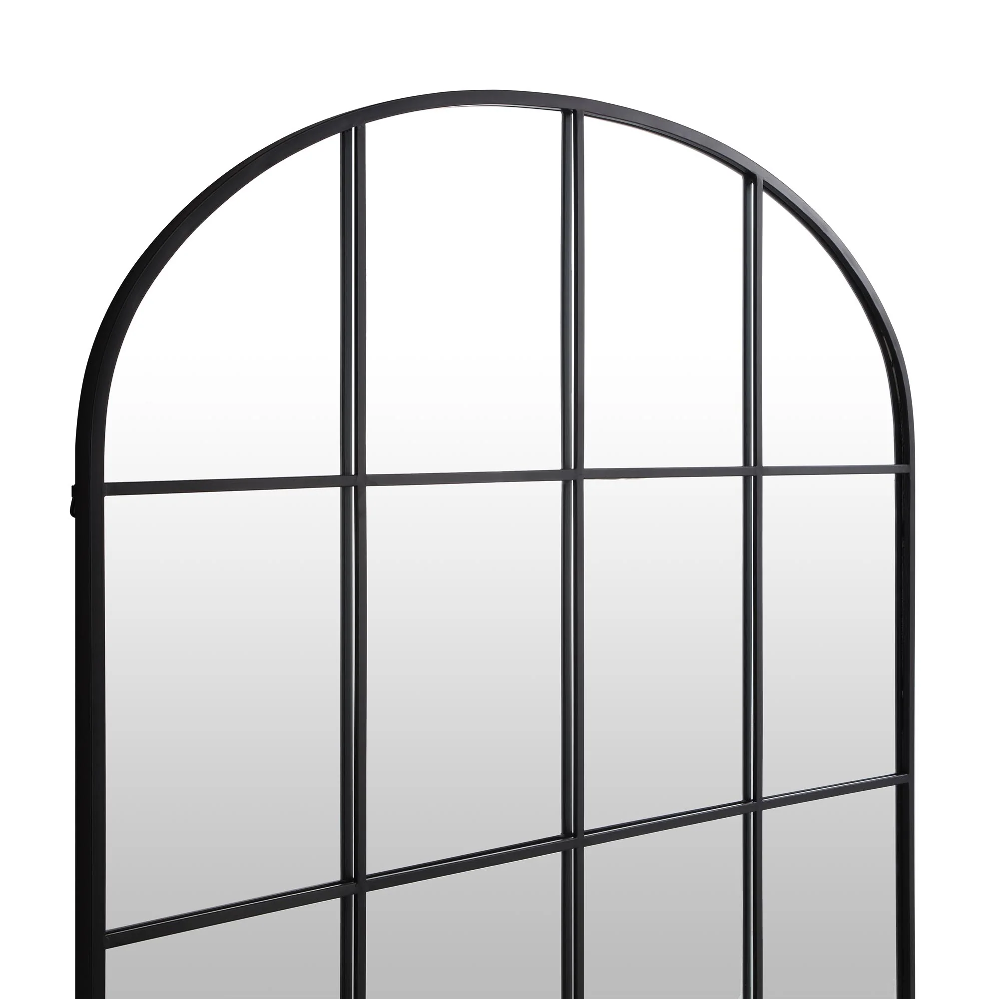 Portobello Arched Full Length Metal Frame Window Mirror 180 x 140 cm, Black - Image 6