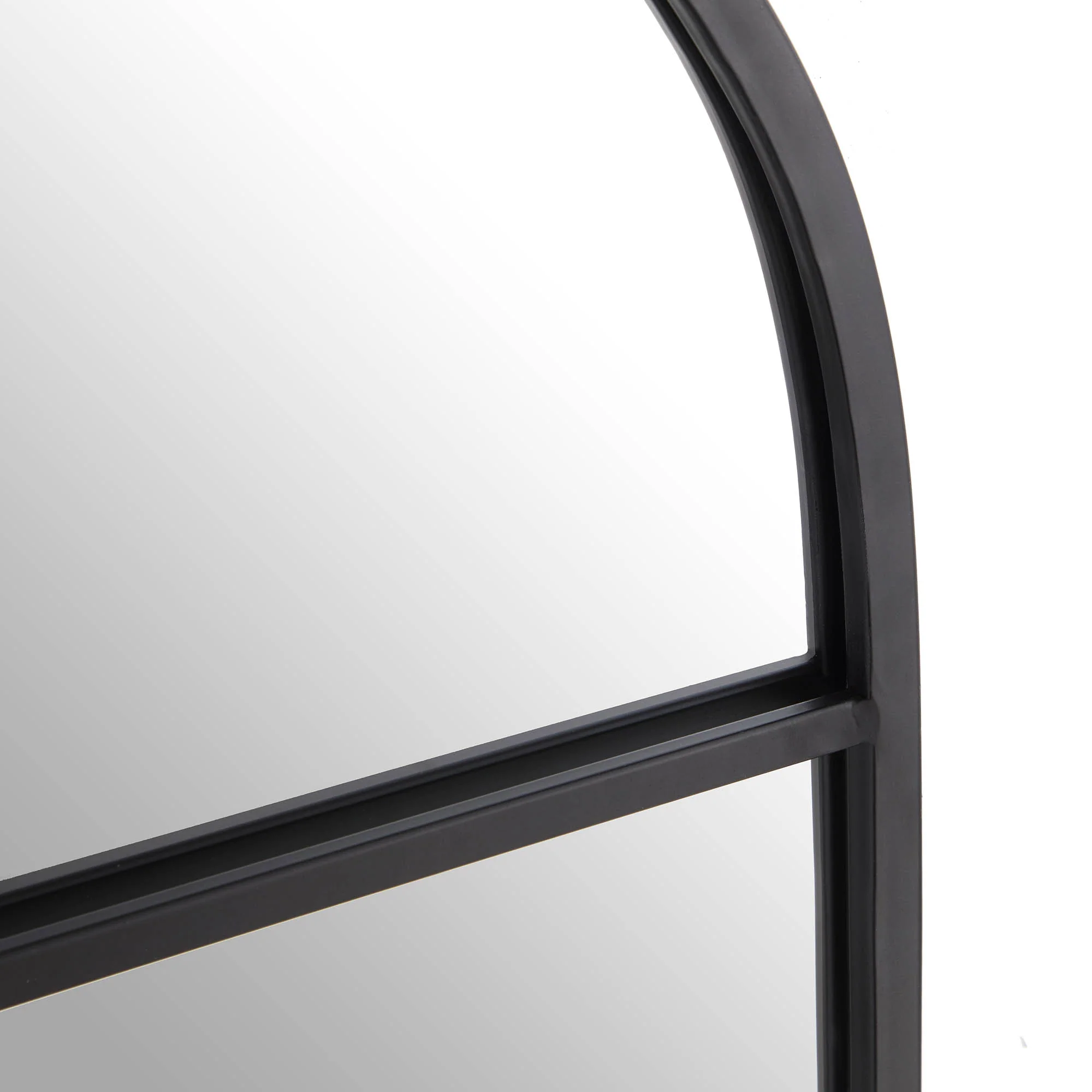Portobello Arched Full Length Metal Frame Window Mirror 180 x 140 cm, Black - Image 8