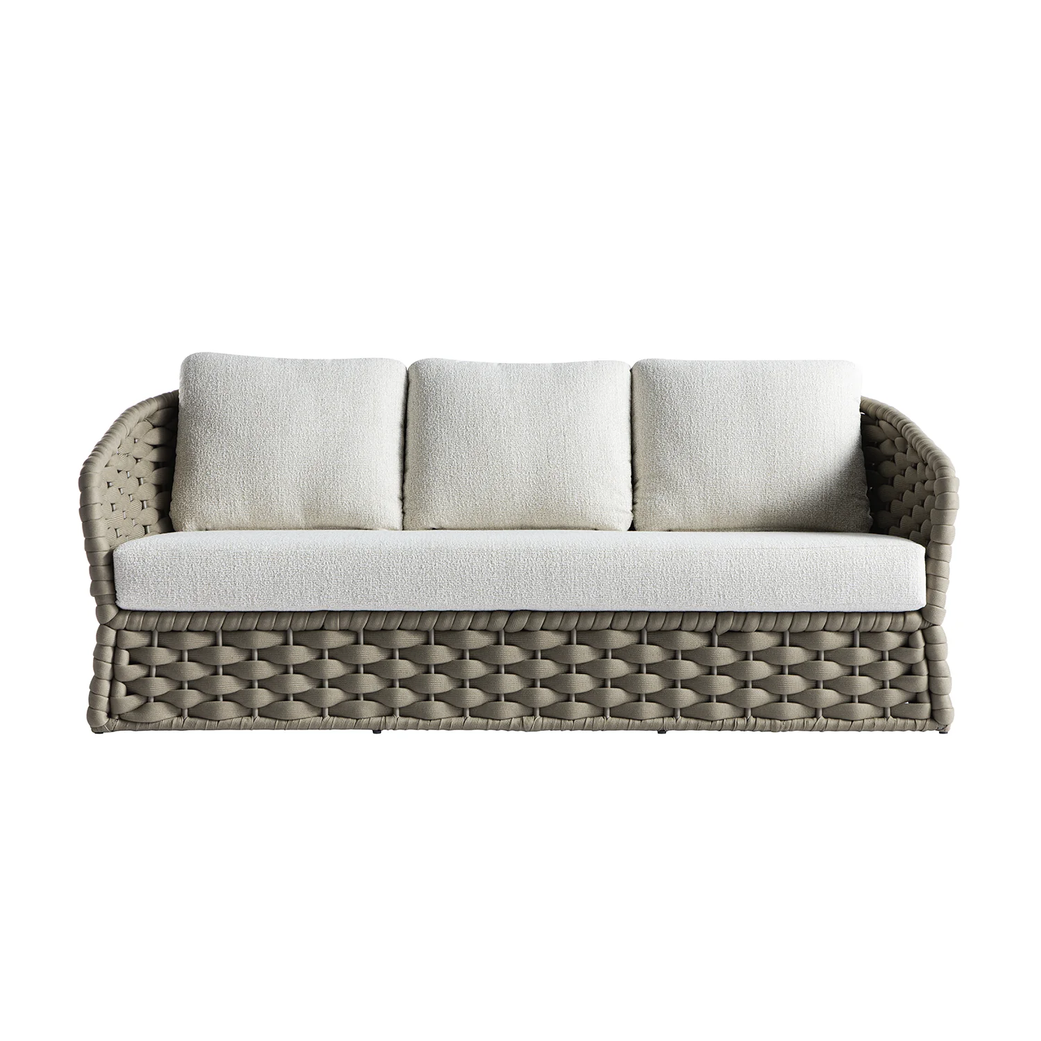 Positano Wide Rope Sofa Set with Nesting Coffee Tables, Taupe - Image 16