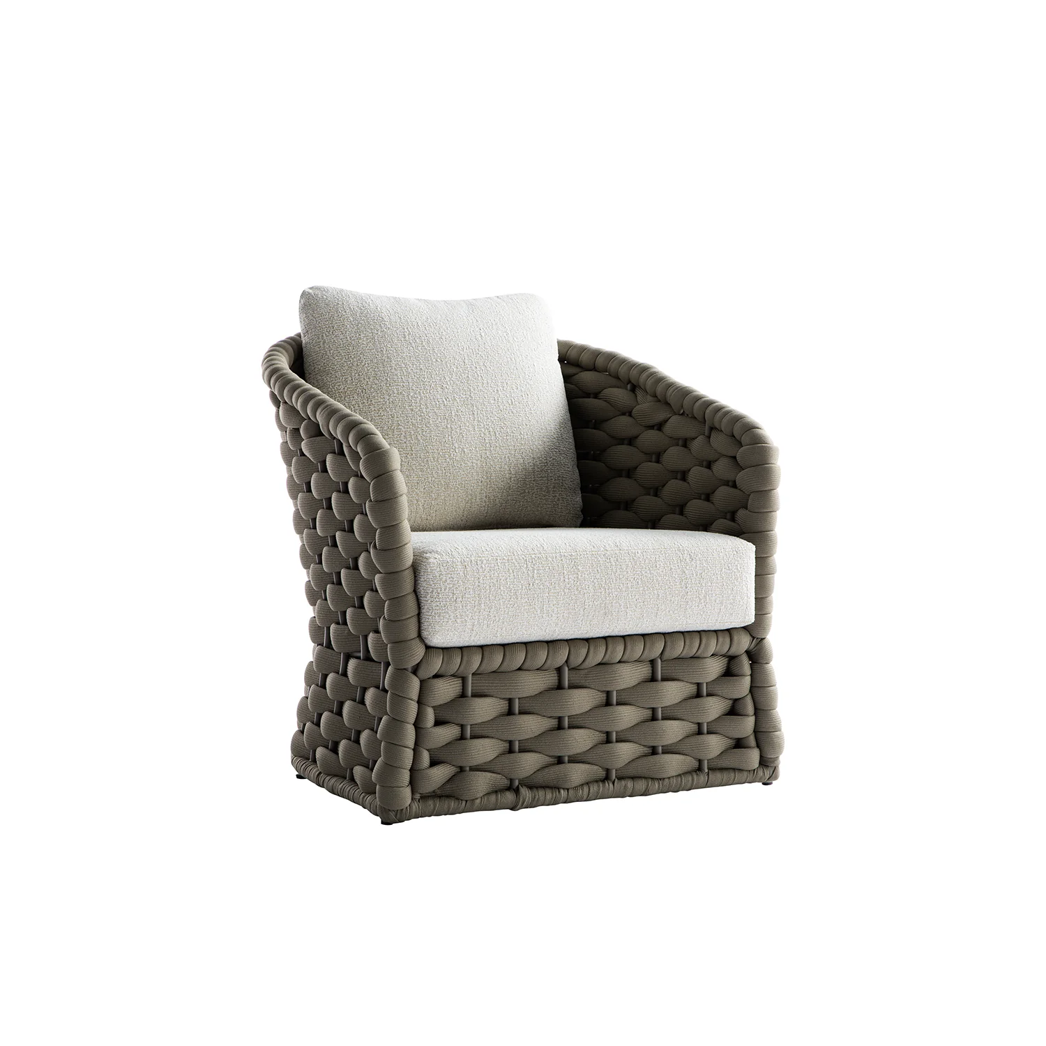 Positano Wide Rope Sofa Set with Nesting Coffee Tables, Taupe - Image 21