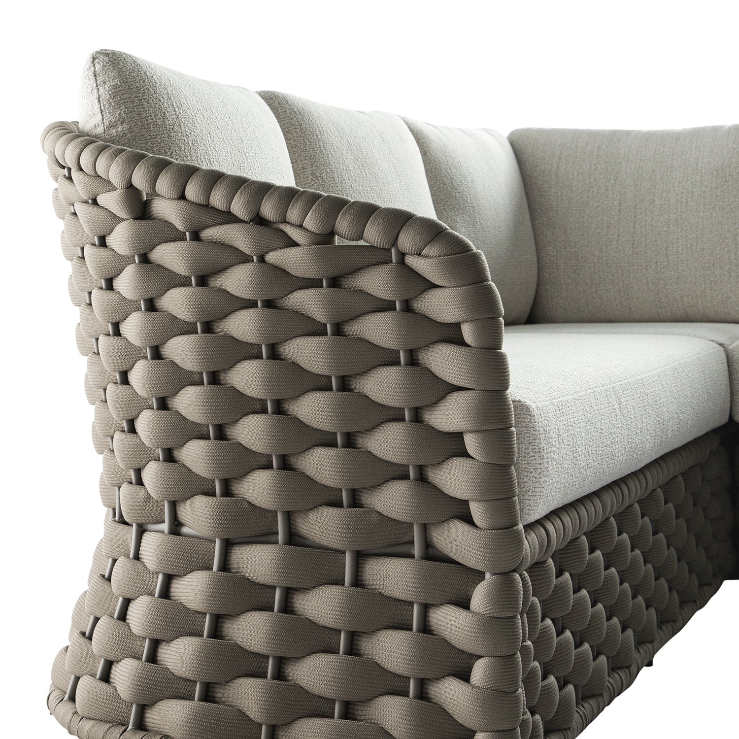 Positano Wide Rope Corner Sofa Set, Taupe - Image 7