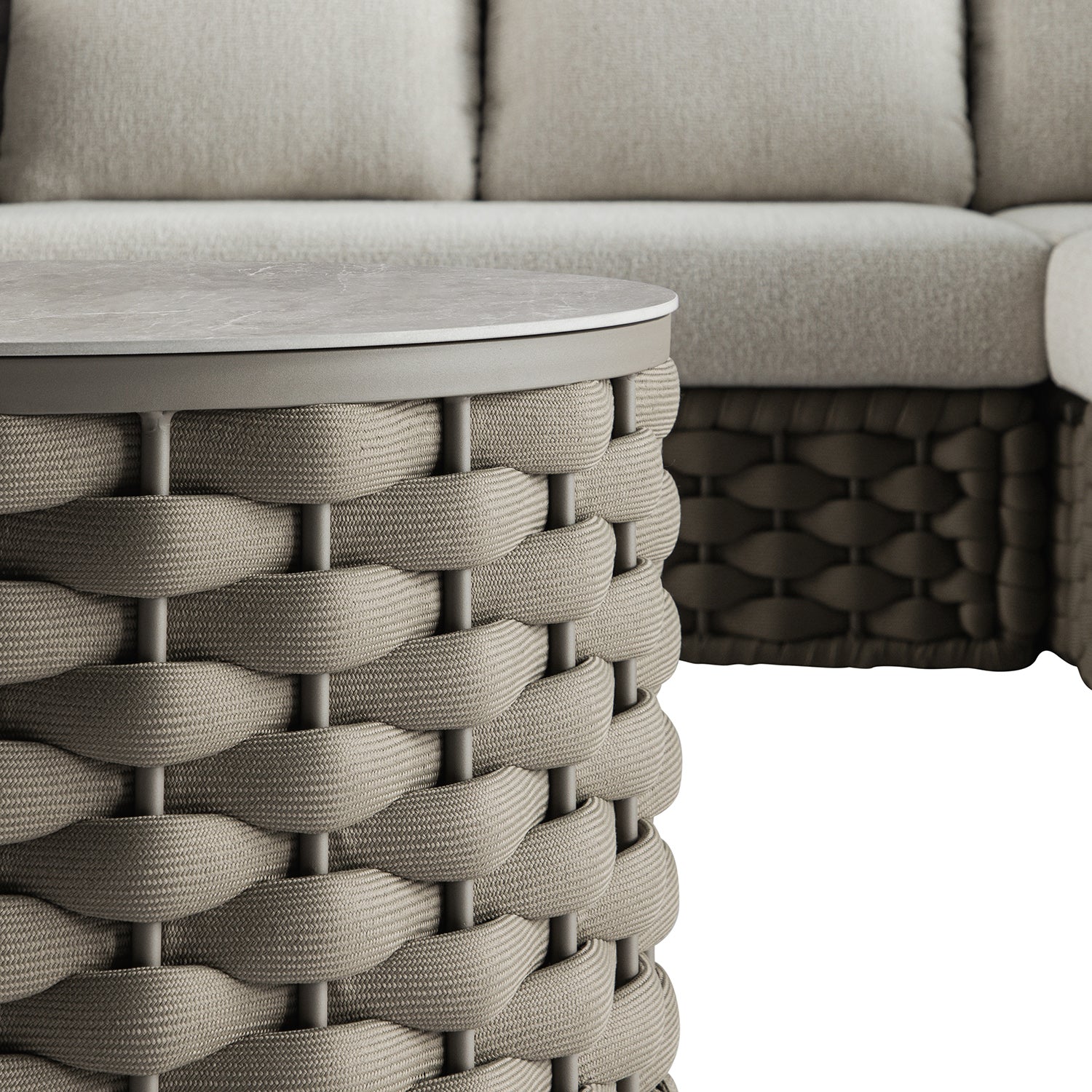 Positano Wide Rope Corner Sofa Set, Taupe - Image 8