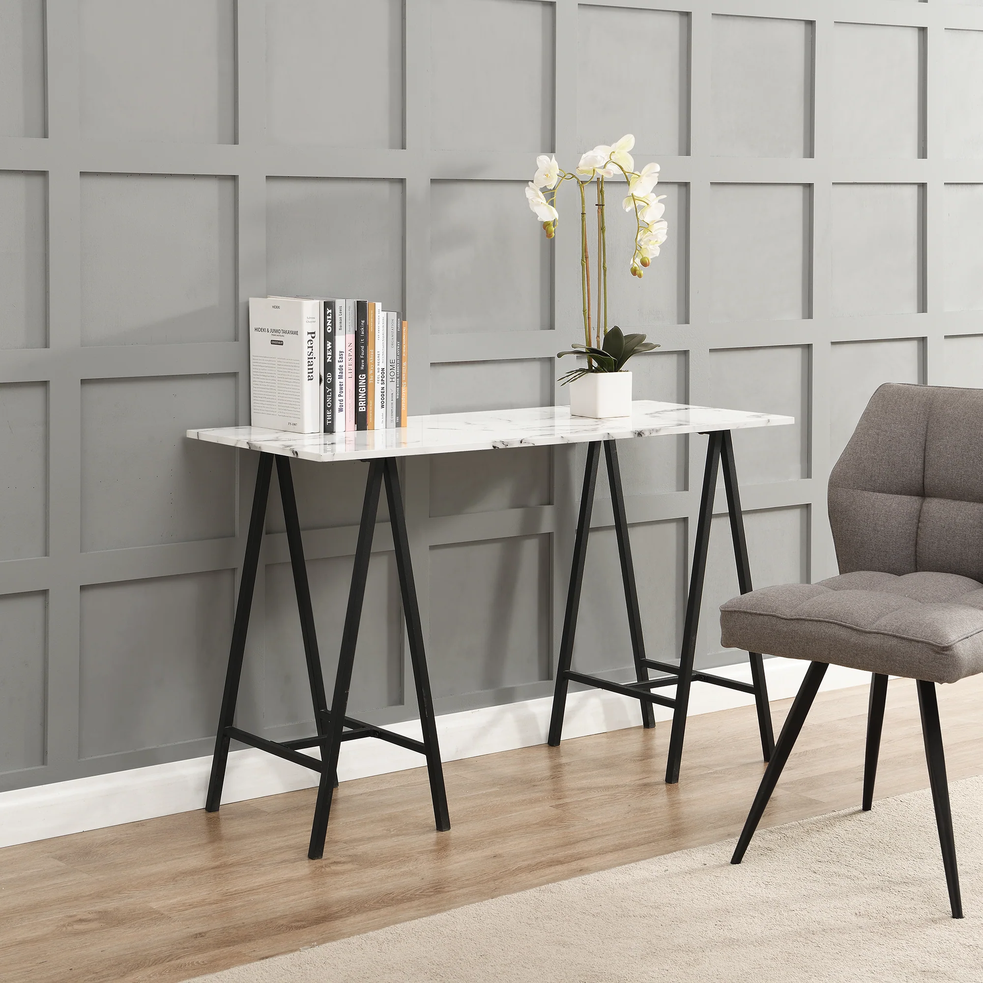 Ravena Marble Effect Console Table - Image 2