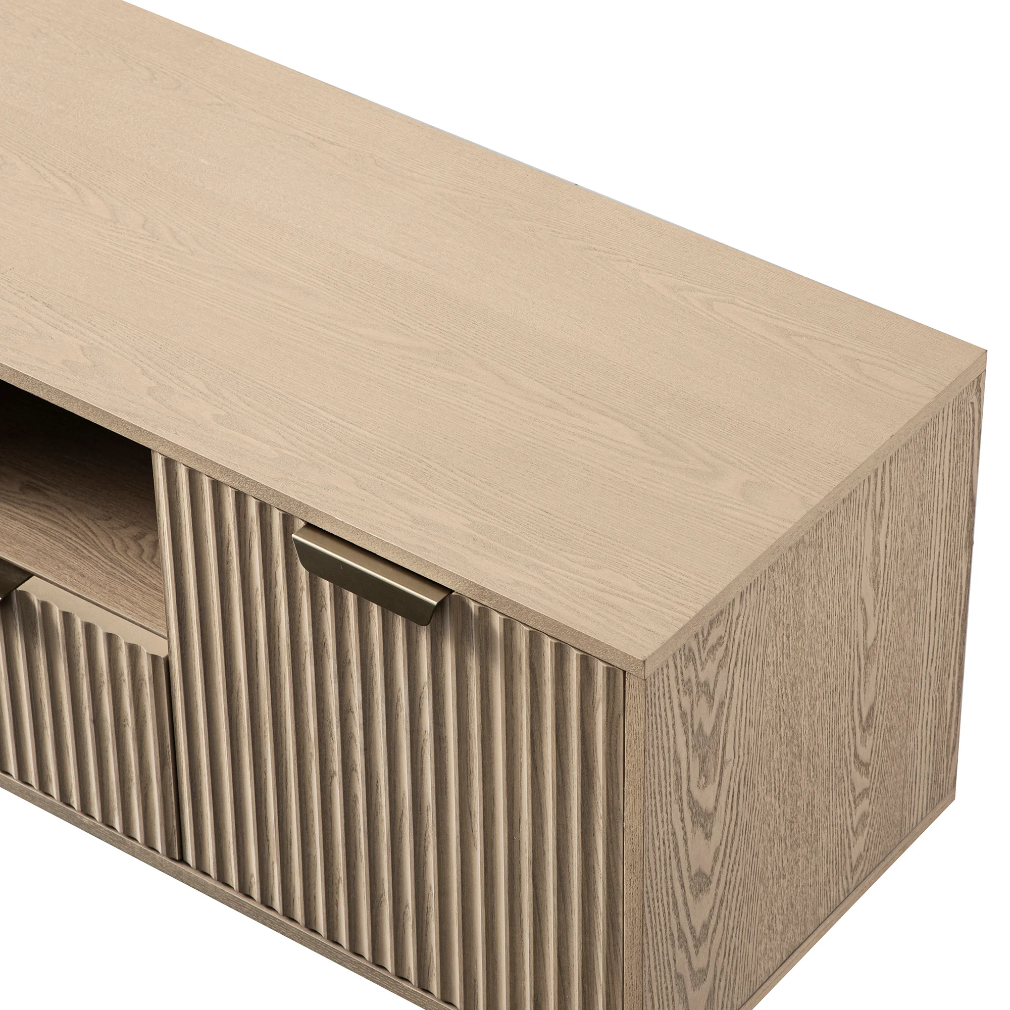 Richmond Ridged 120cm Wide TV Media Unit, Light Ash - Image 17