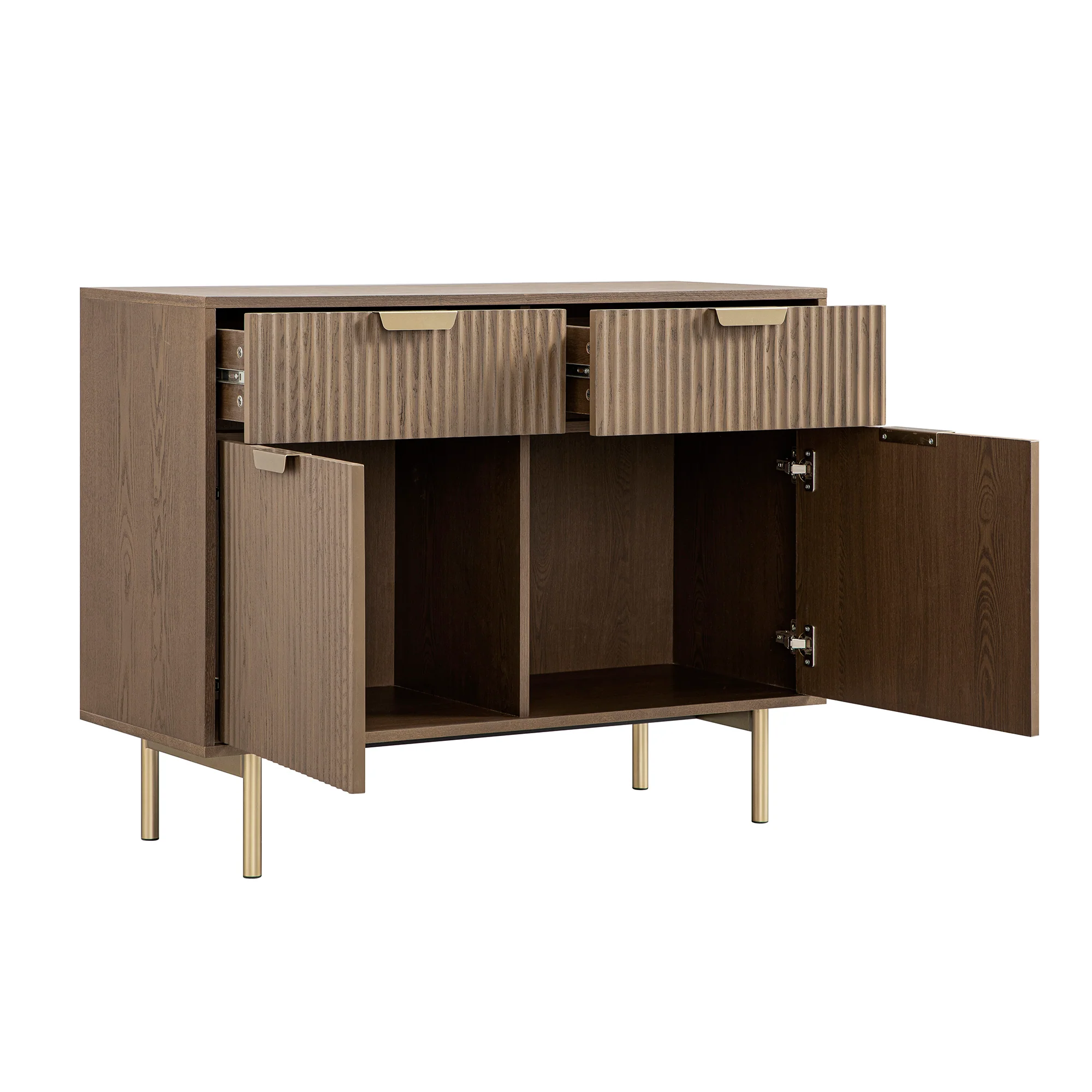 Richmond Ridged 2-Door Cabinet with Drawers, Dark Ash - Image 10