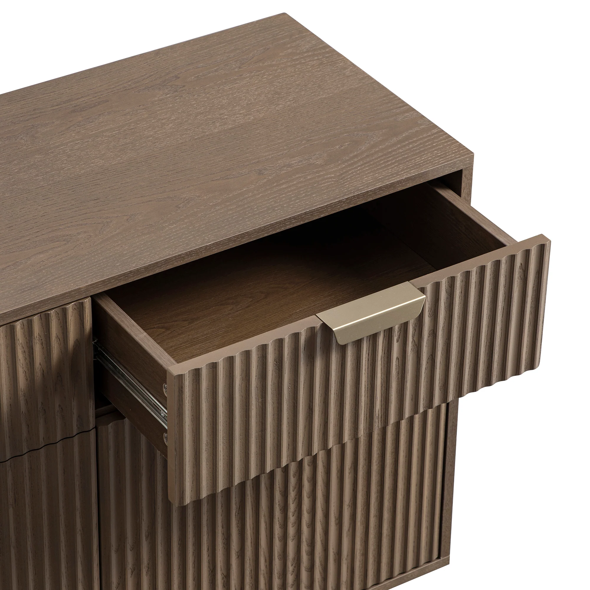 Richmond Ridged 2-Door Cabinet with Drawers, Dark Ash - Image 14