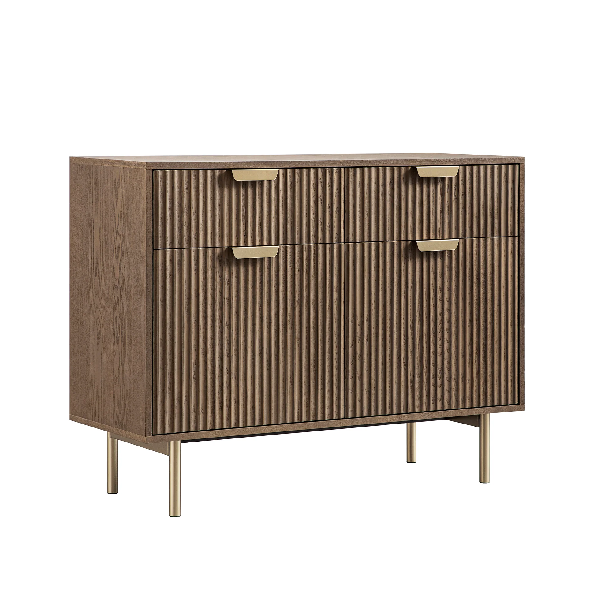 Richmond Ridged 2-Door Cabinet with Drawers, Dark Ash - Image 8