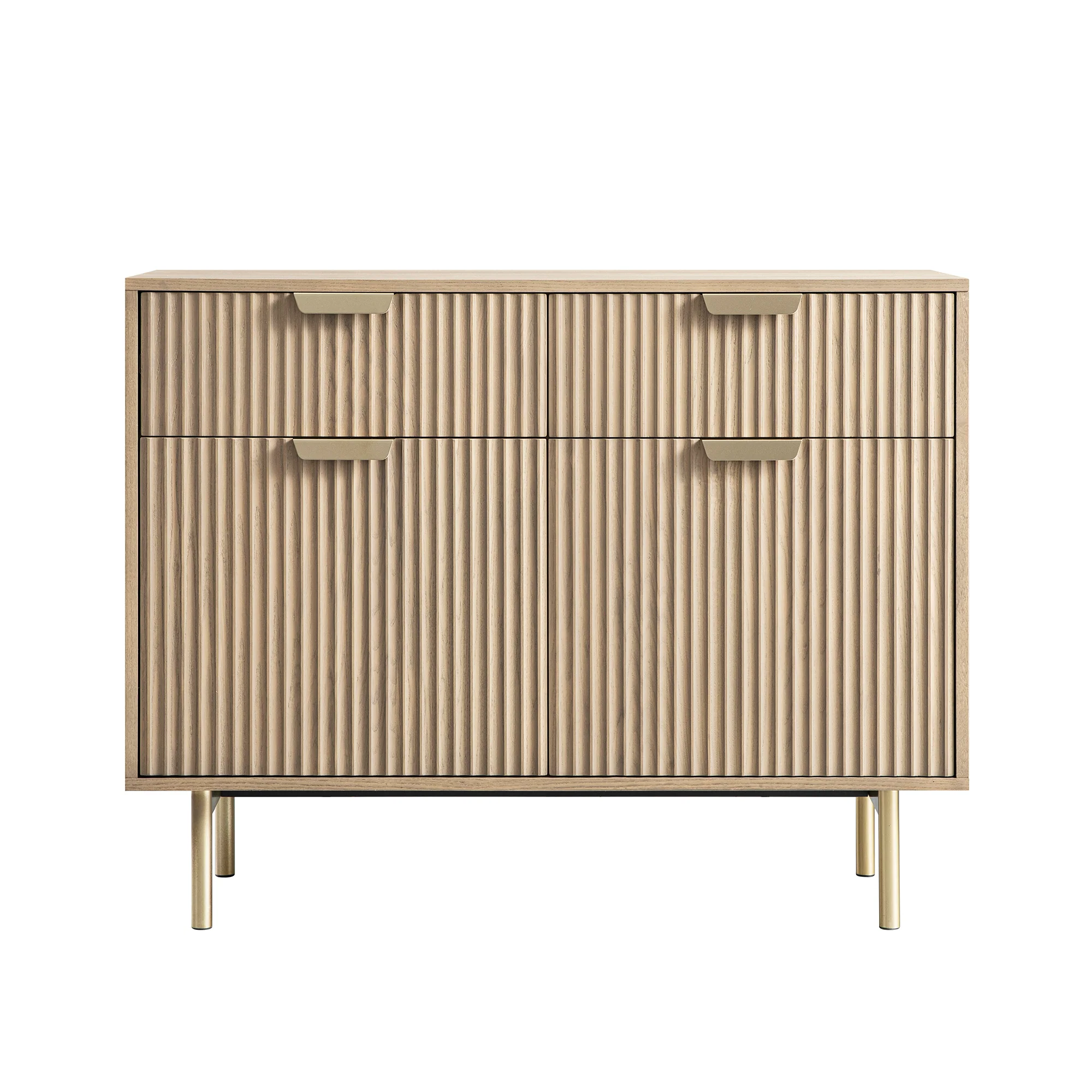 Richmond Ridged 2-Door Cabinet with Drawers, Light Ash - Image 7