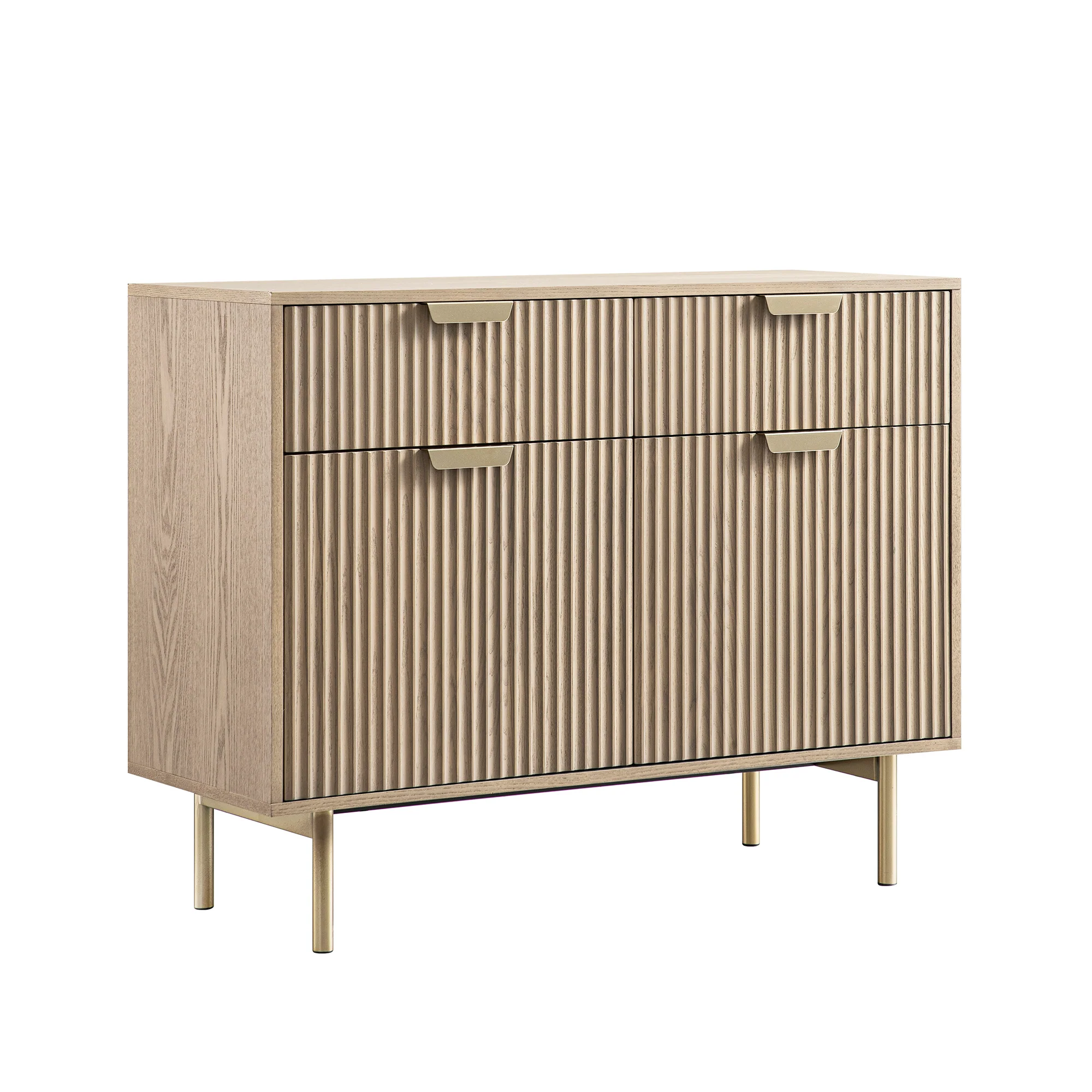 Richmond Ridged 2-Door Cabinet with Drawers, Light Ash - Image 8
