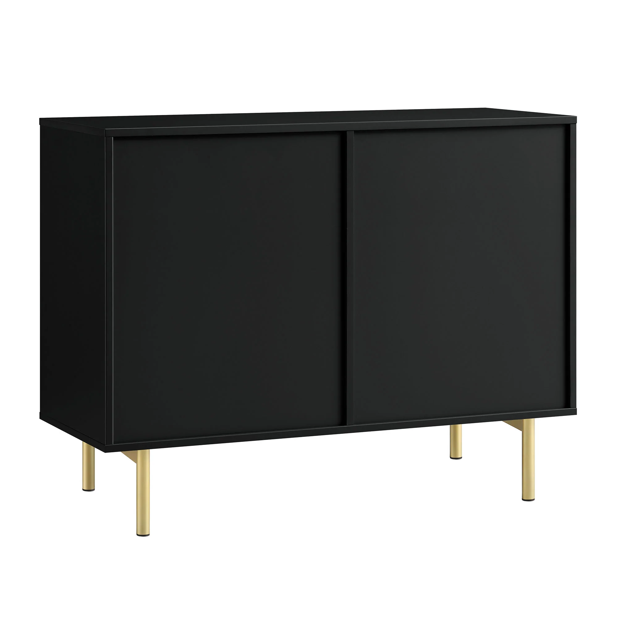 Richmond Ridged 2-Door Cabinet with Drawers, Matte Black - Image 9
