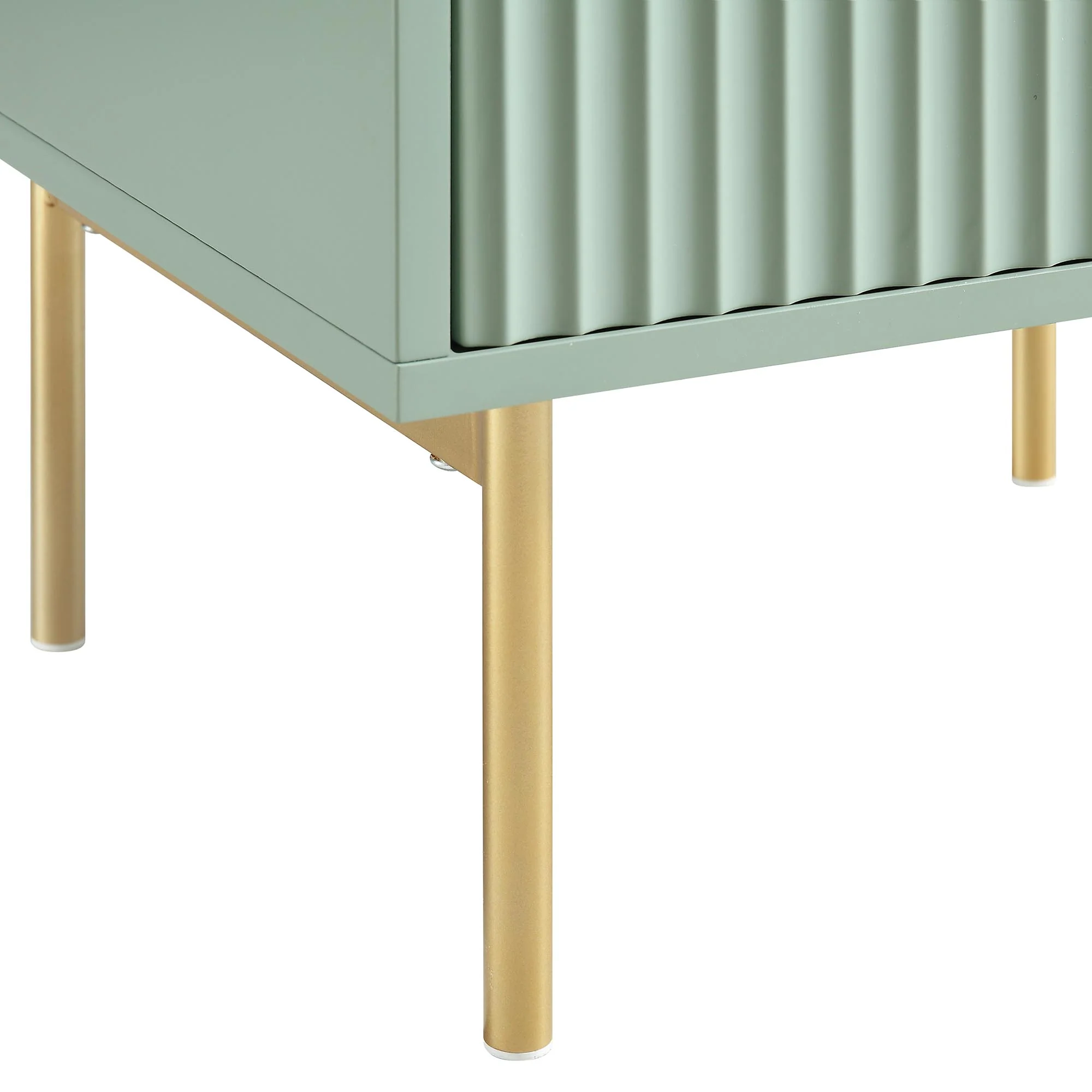Richmond Ridged 2 Drawer Bedside Table, Matte Sage Green - Image 12