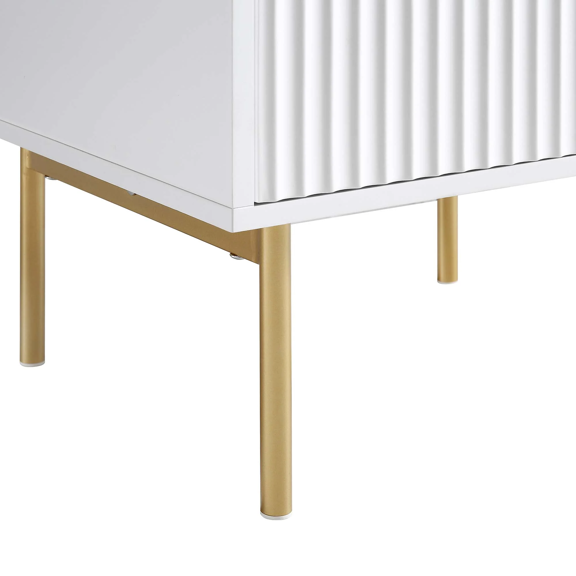 Richmond Ridged 2 Drawer Bedside Table, Matte White - Image 12