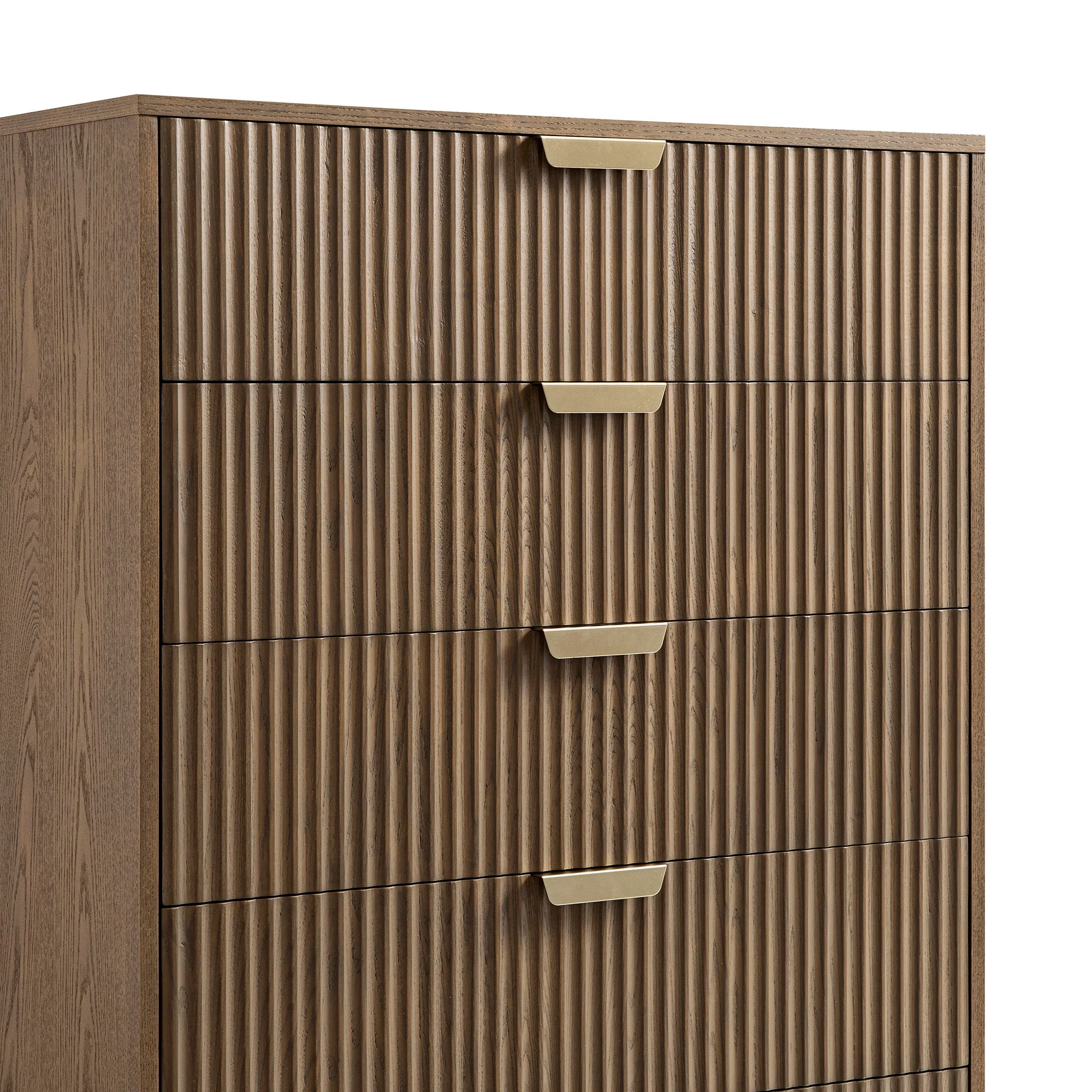 Richmond Ridged Chest of 5 Drawers, Dark Ash - Image 13