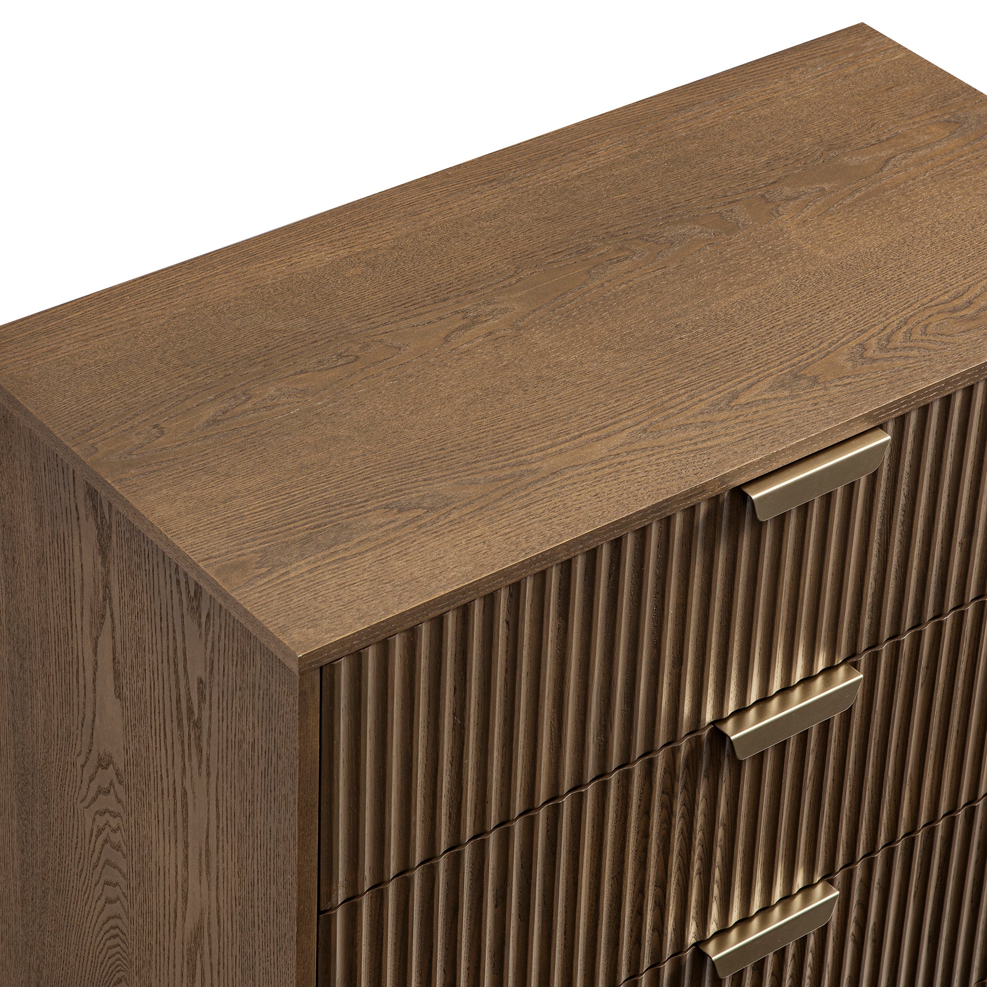 Richmond Ridged Chest of 5 Drawers, Dark Ash - Image 14