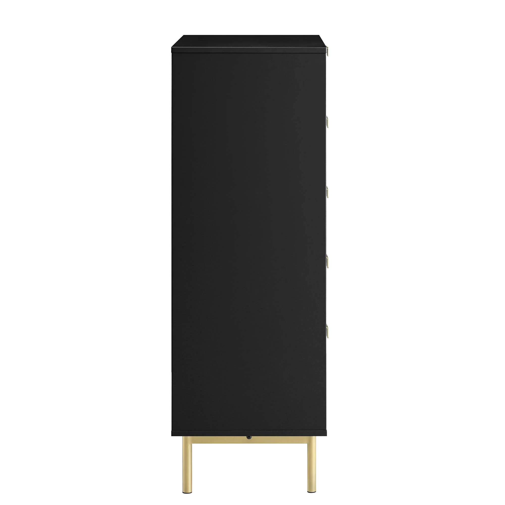 Richmond Ridged Chest of 5 Drawers, Matte Black - Image 7