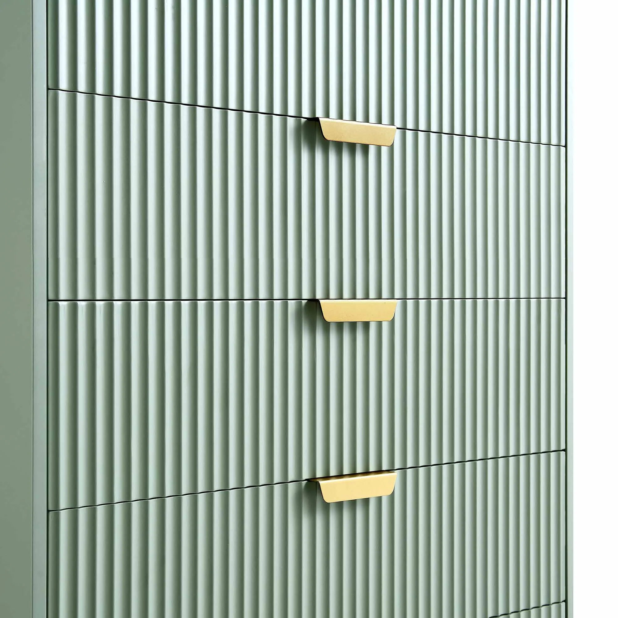 Richmond Ridged Chest of 5 Drawers, Matte Sage Green - Image 11