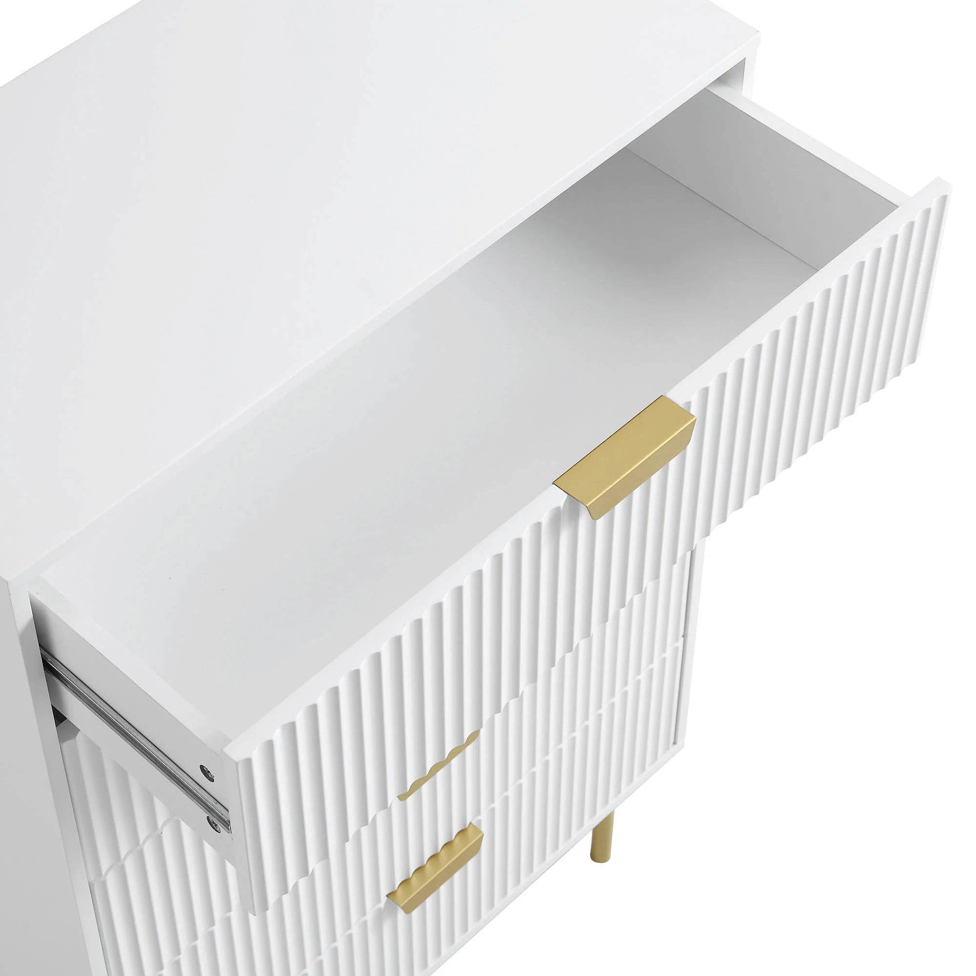 Richmond Ridged Chest of 5 Drawers, Matte White - Image 10