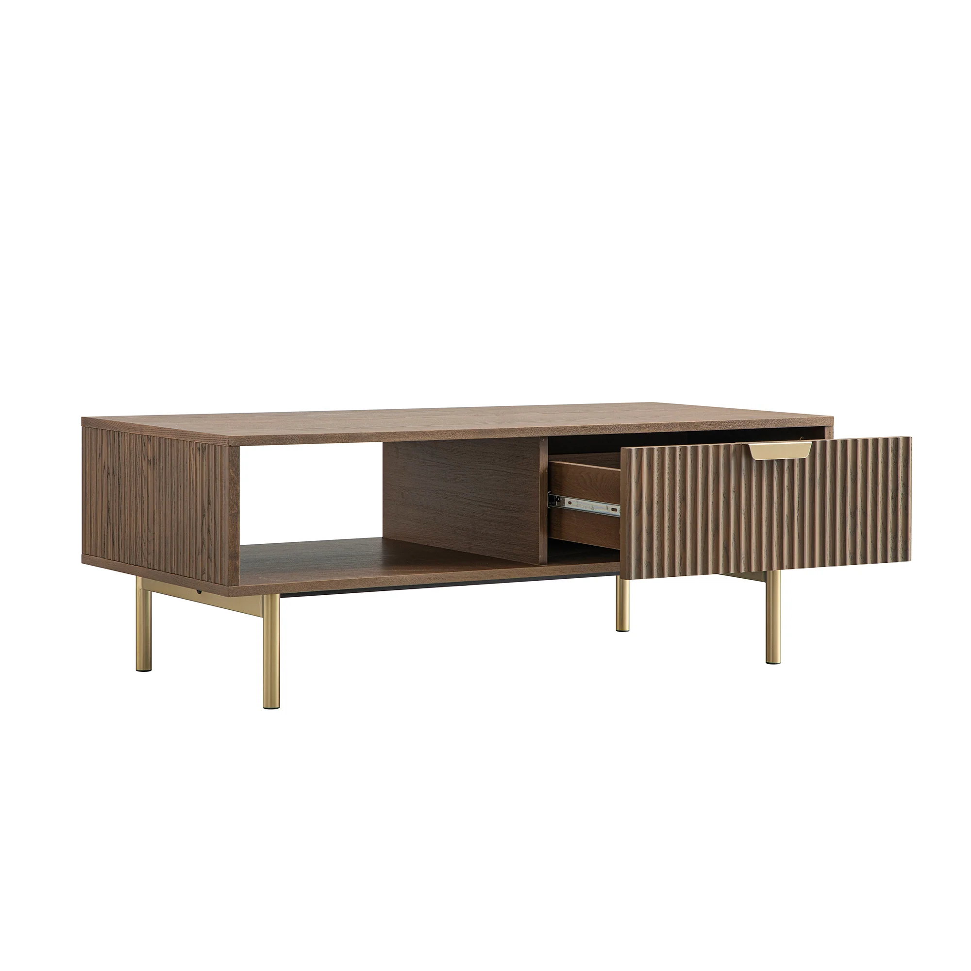 Richmond Ridged Coffee Table with Drawer, Dark Ash - Image 10